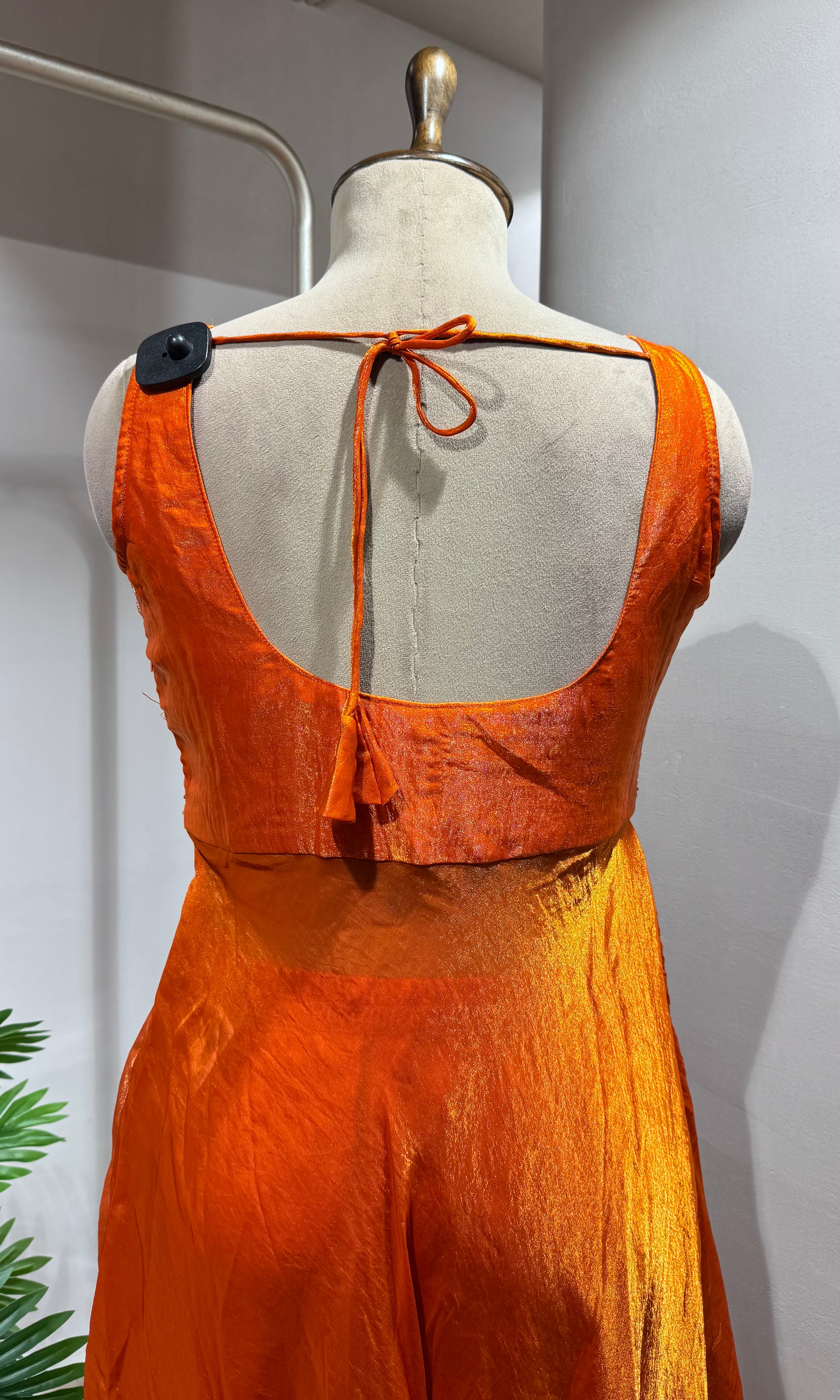 RUST Embroidered Anarkali Long Dress