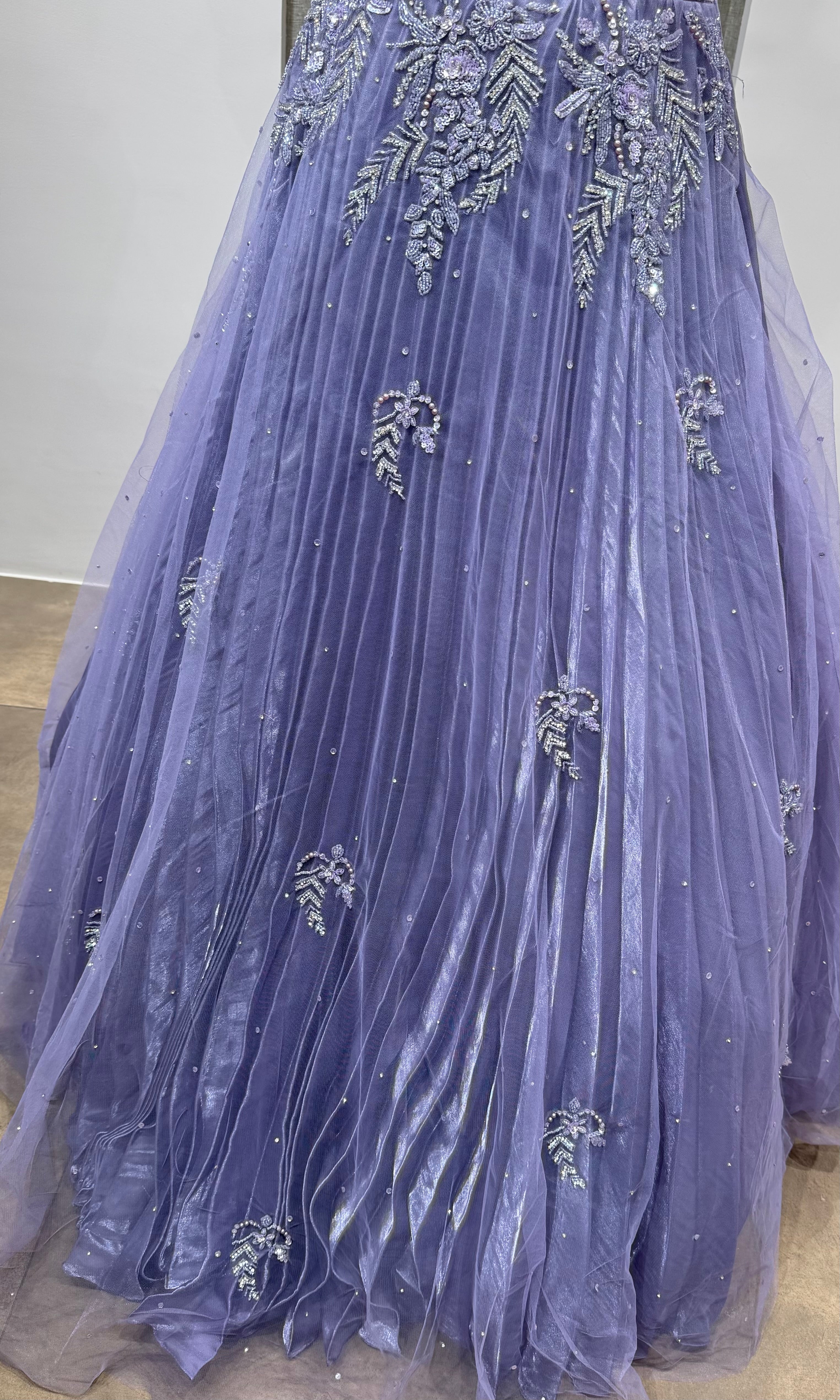 LIGHT PURPLE Floor-Length Organza Gown
