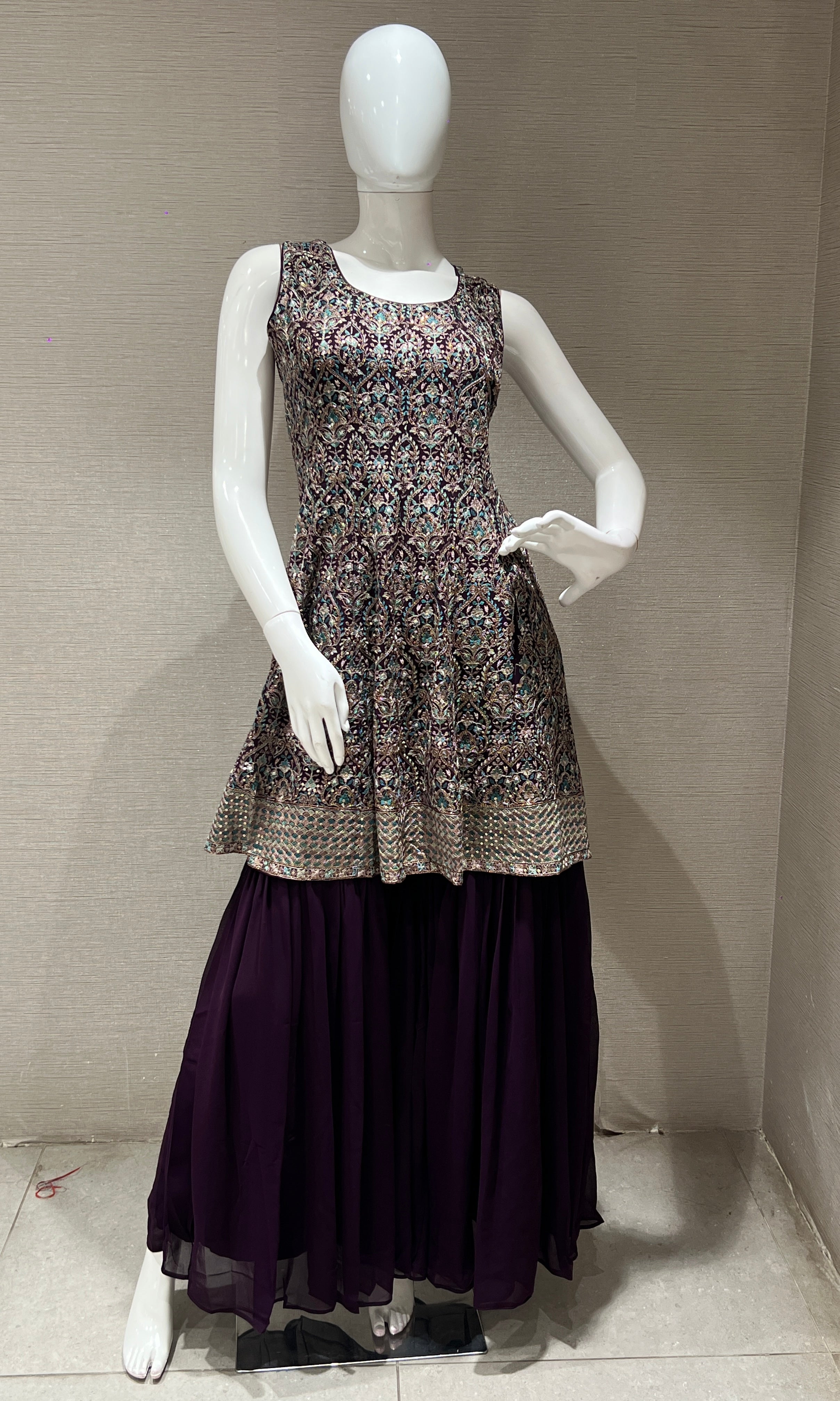 Wine Garara kurta set