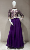 purple embroidered jacket PALAZOO SET
