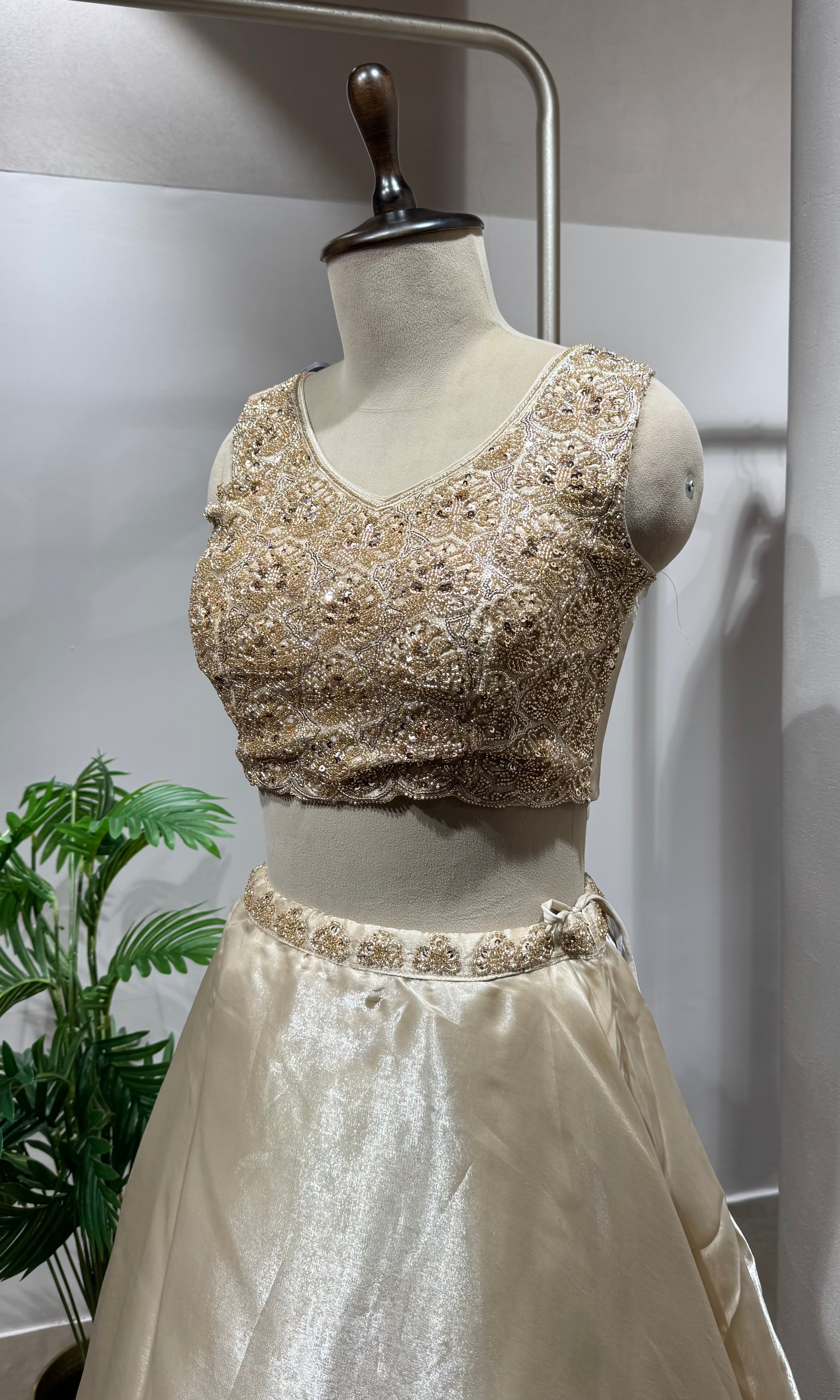 Bech Tissue Embroidered Jacket Lehenga Set