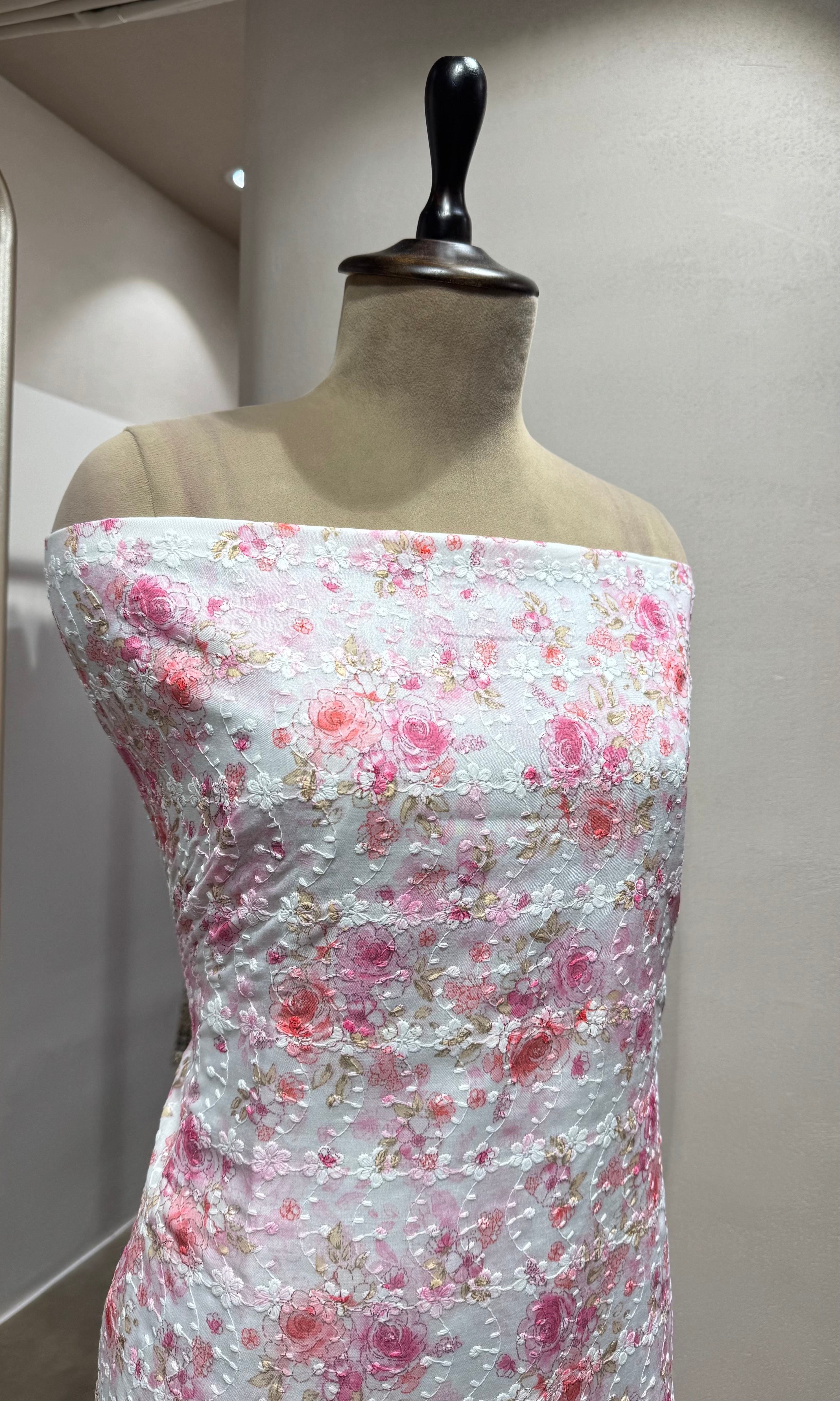 PINK floral dress material
