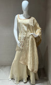 Ivory Embroidered Palazzo Set with Dupatta