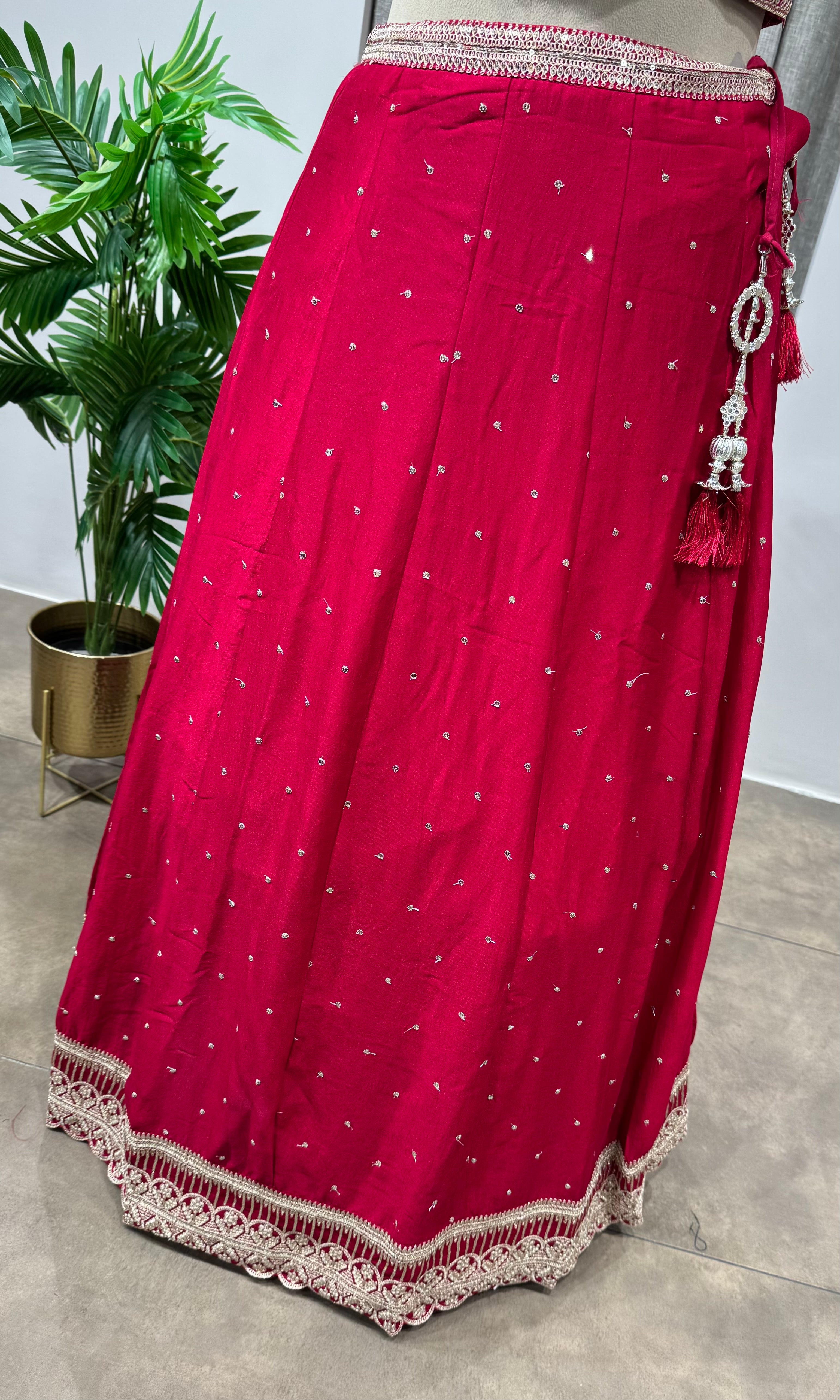 Pink Georgette Lehenga with dupatta