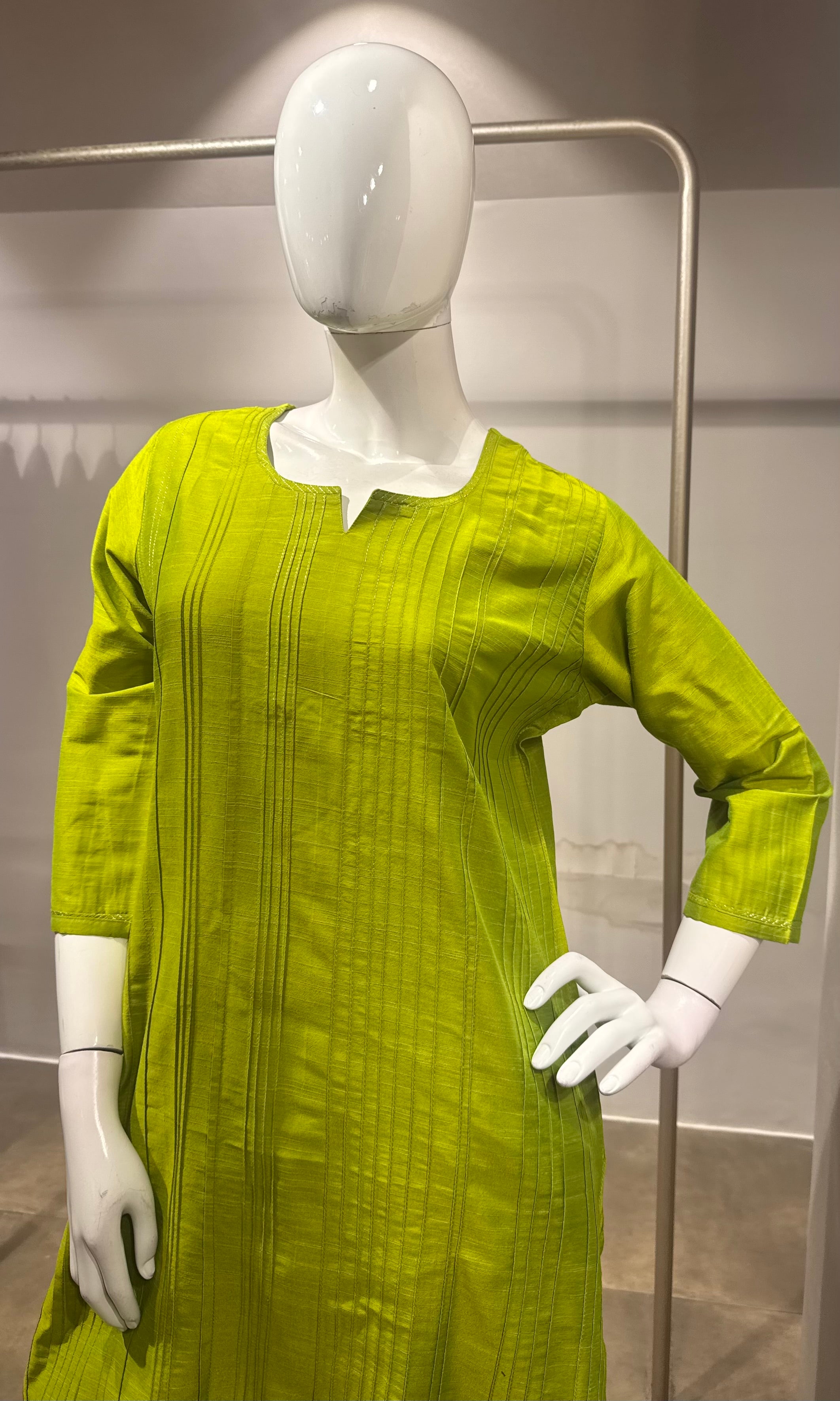 Green Silk Blend Straight Kurta Pant Set with Dupatta
