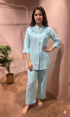 Blue Embroidered Co-ord Set