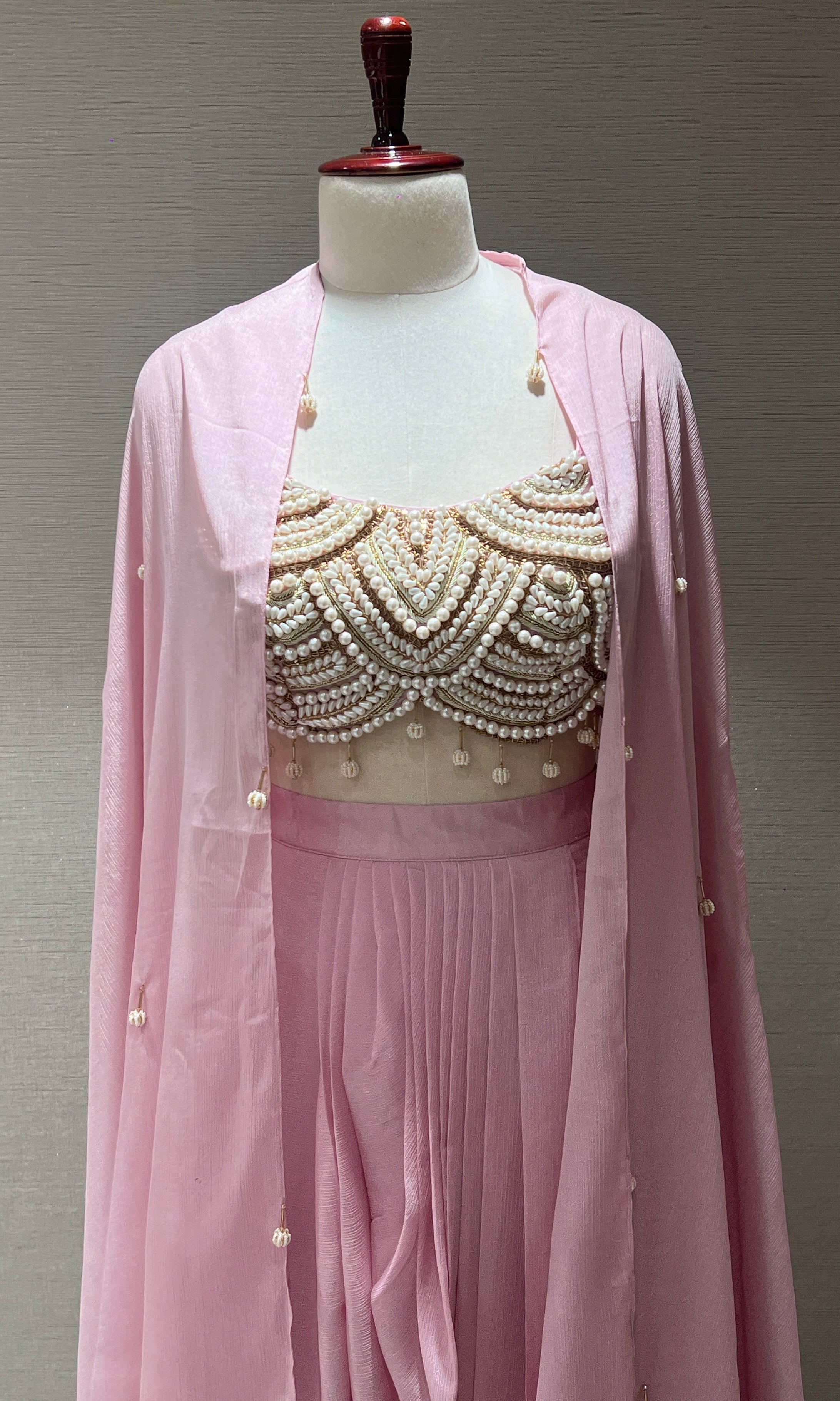 BABY PINK INDO WESTERN DRESS