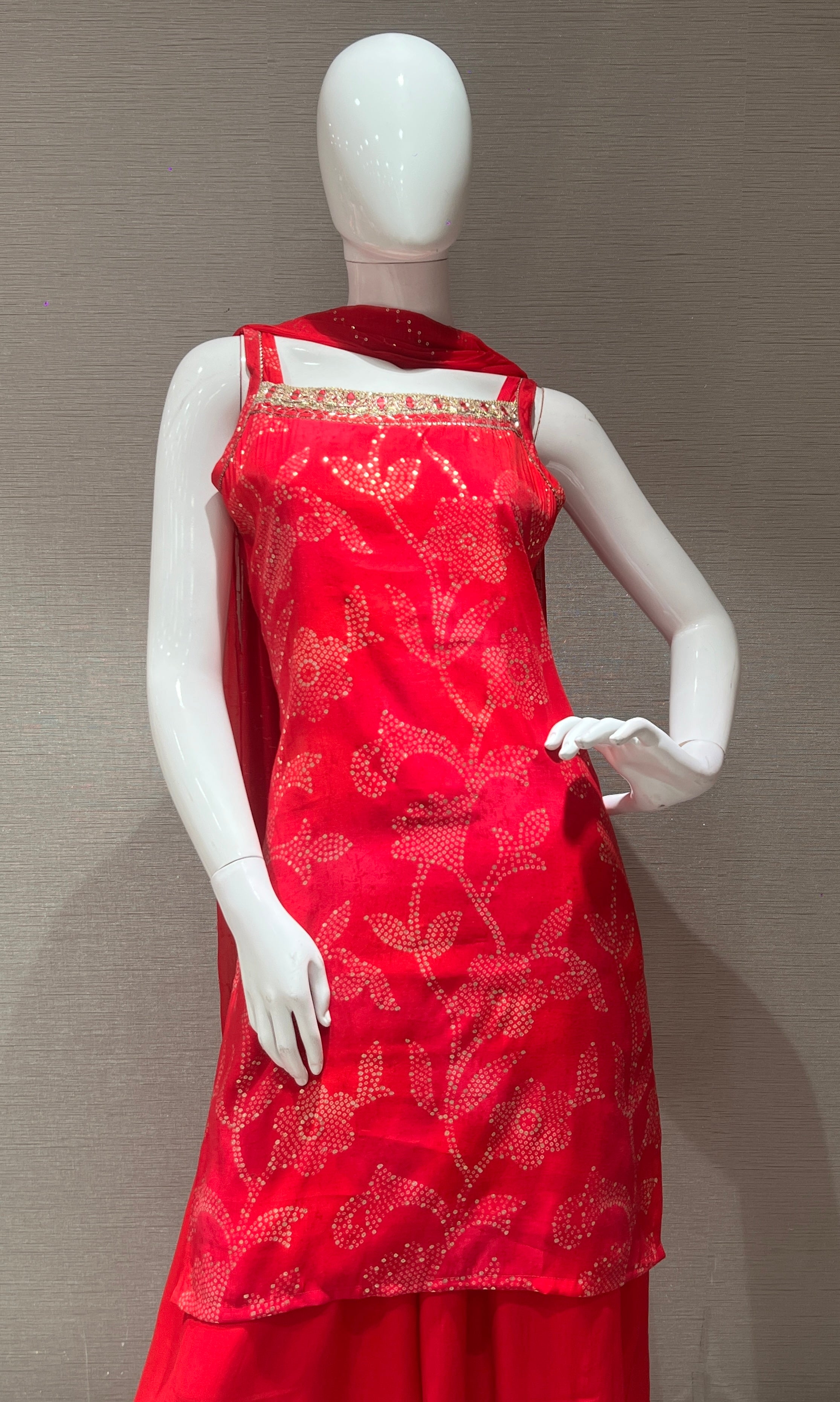 Pink FLORAL EMBROIDERED SHARARA SET