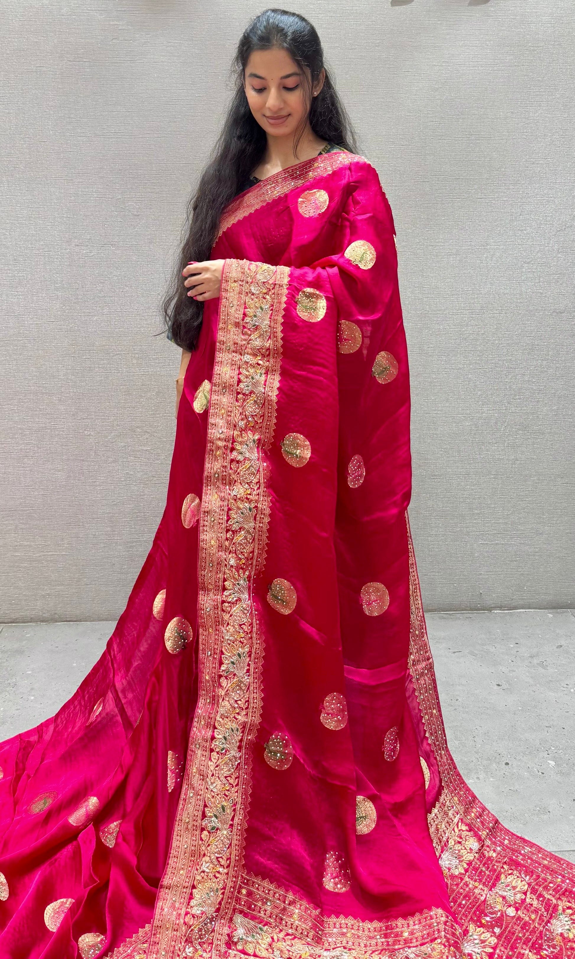 Pink saree
