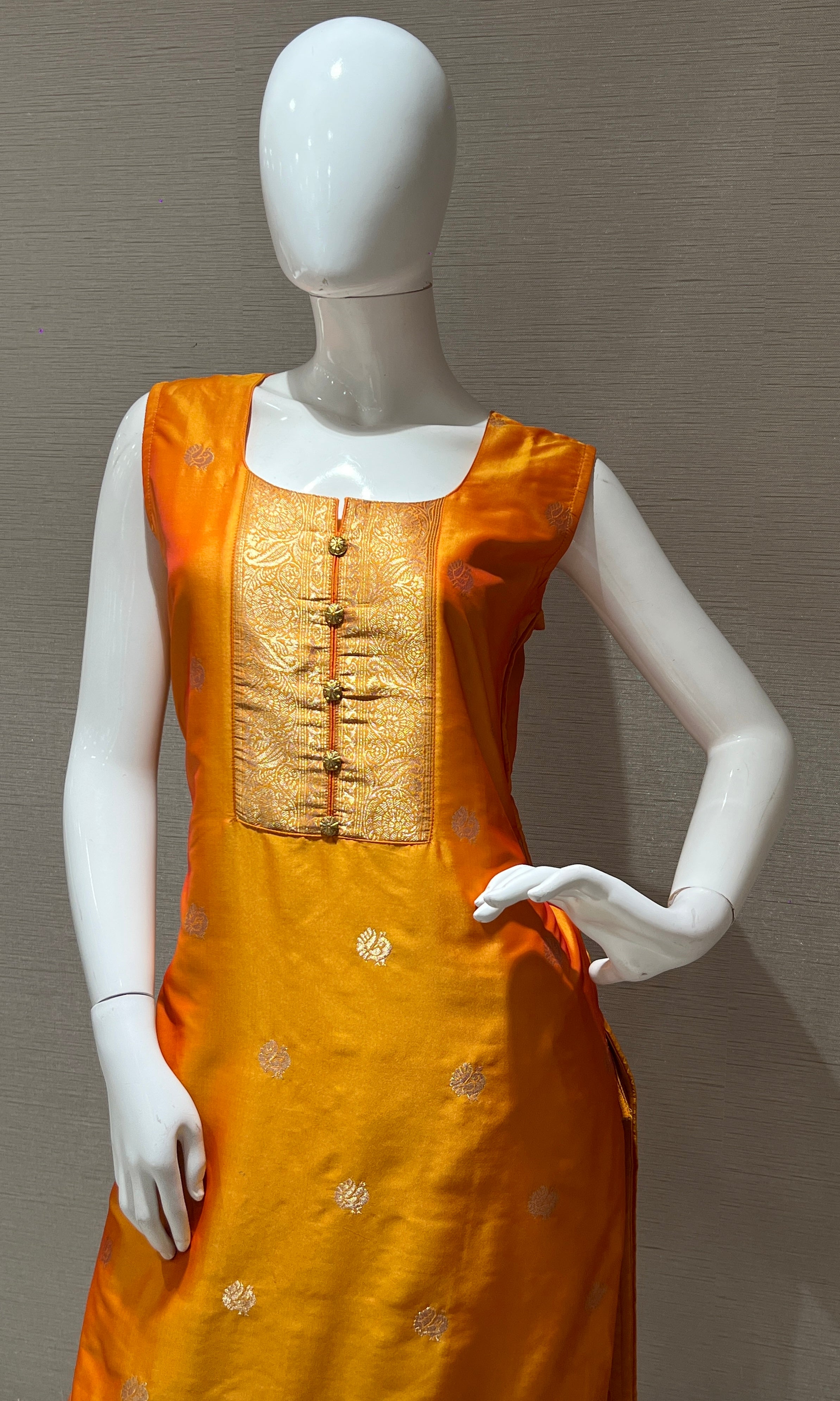 Saffron Glory Banarasi Kurta Set