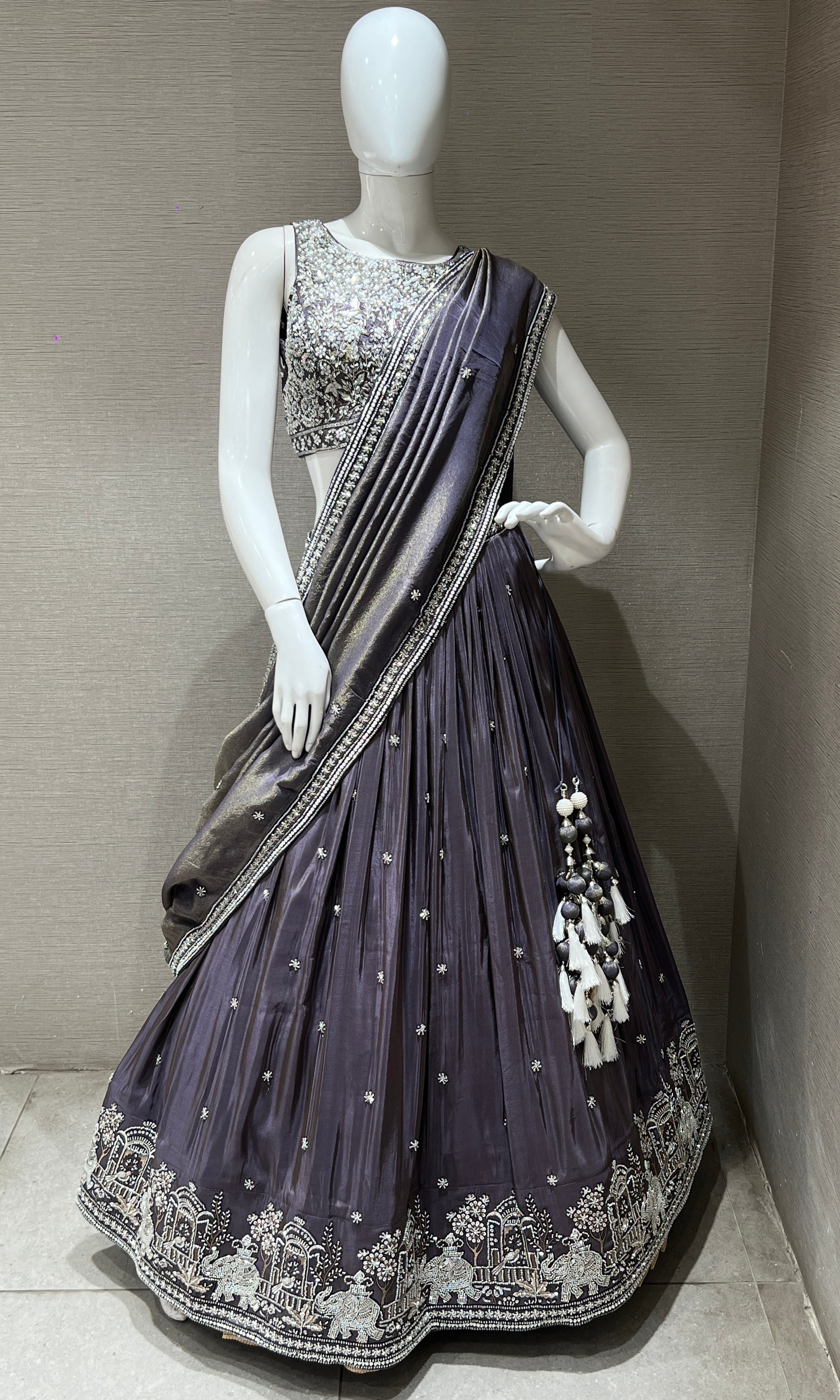 Grey Lehenga