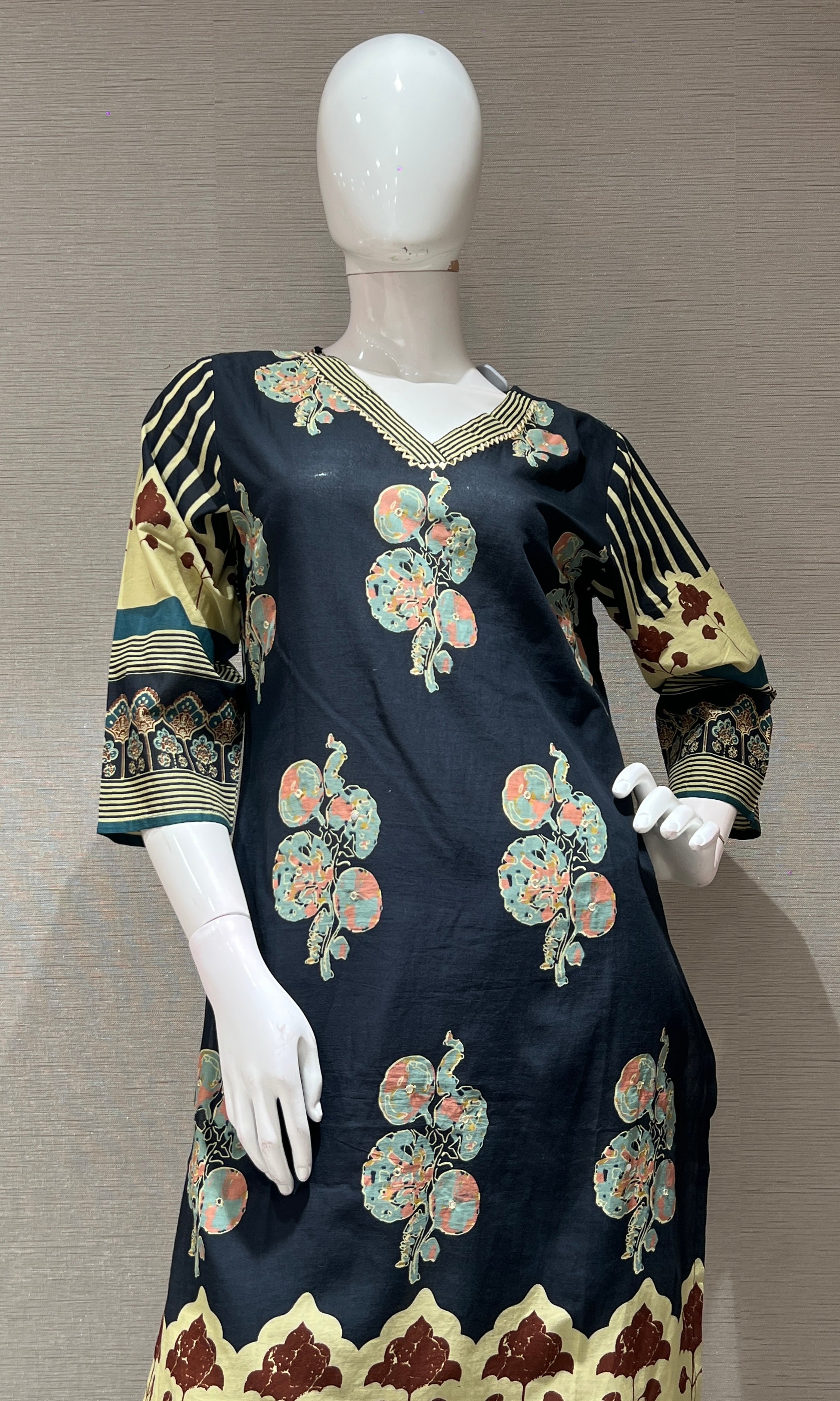 Black PRINTED kurta set