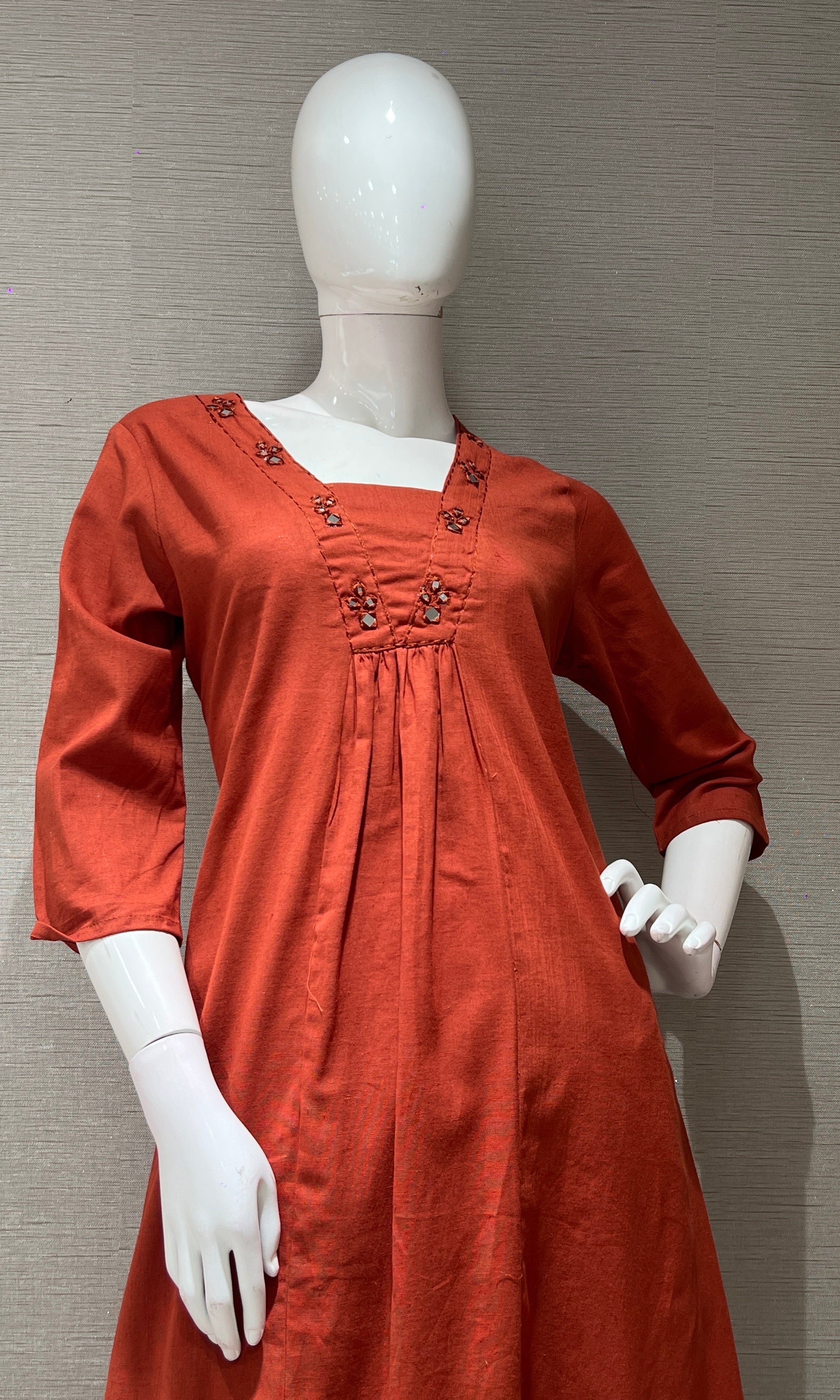 Rust A LINE kurtI WITH PALAZZO BOTTOM