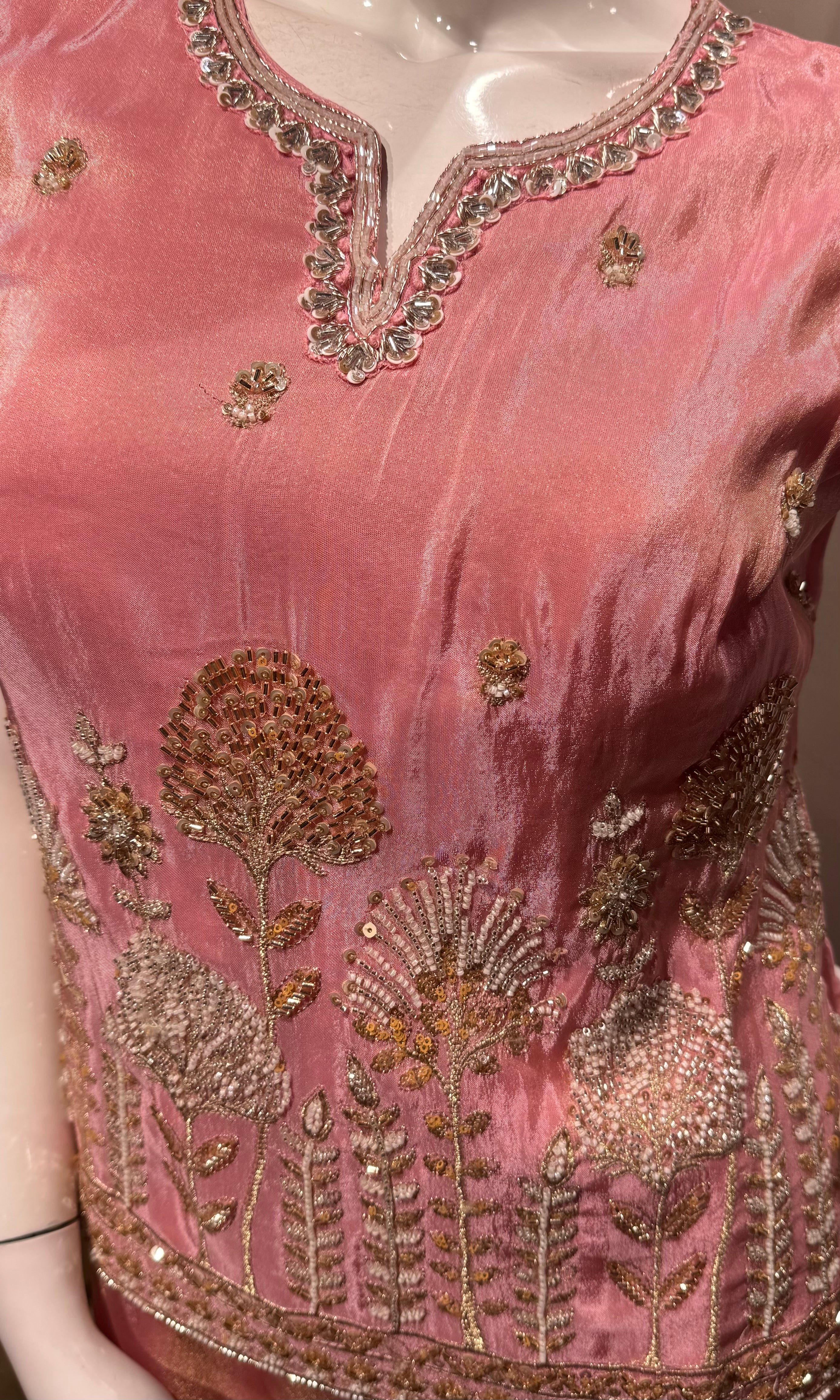 Rose Pink Peplum palazzo set