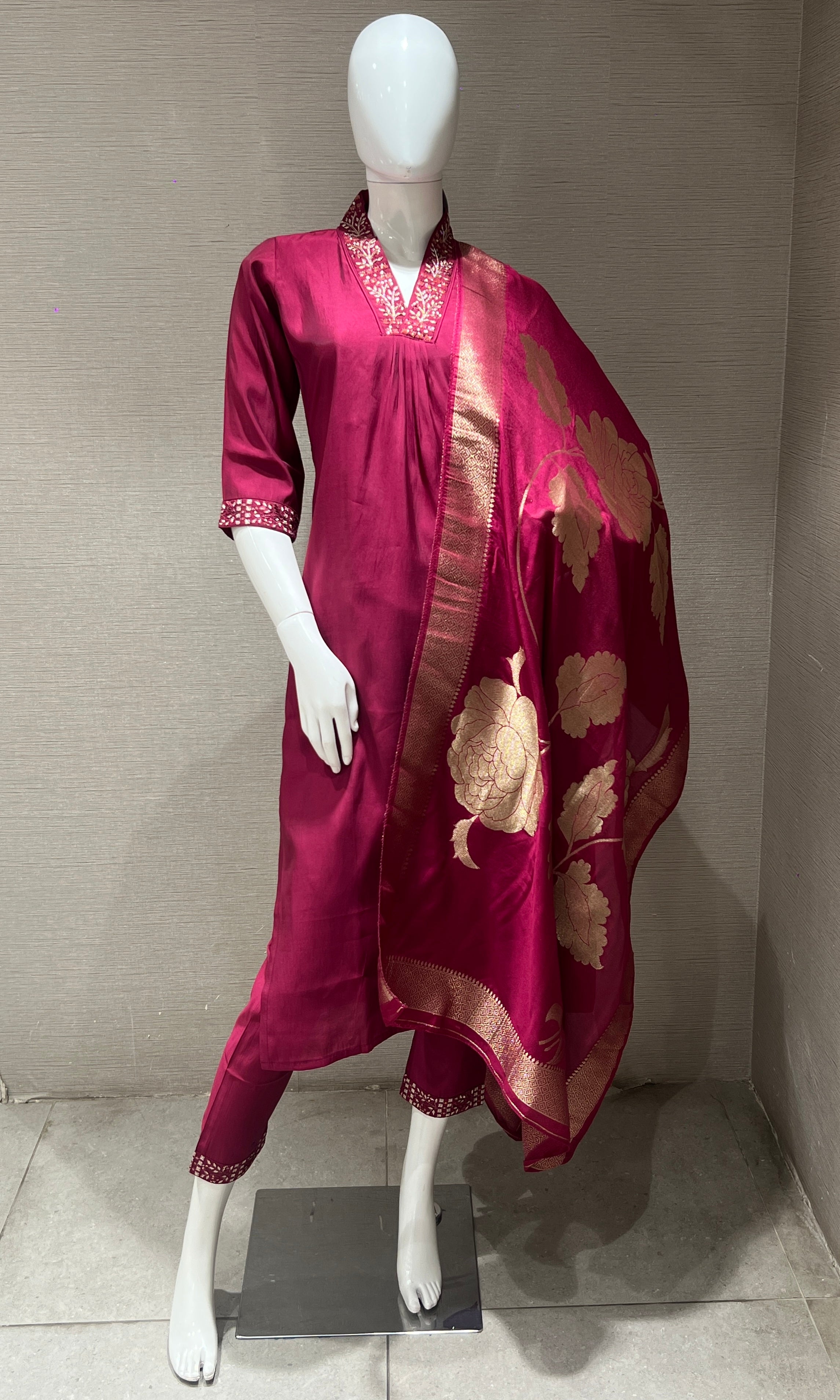 Maroon kurta set