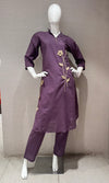 Purple Floral motif Cord set