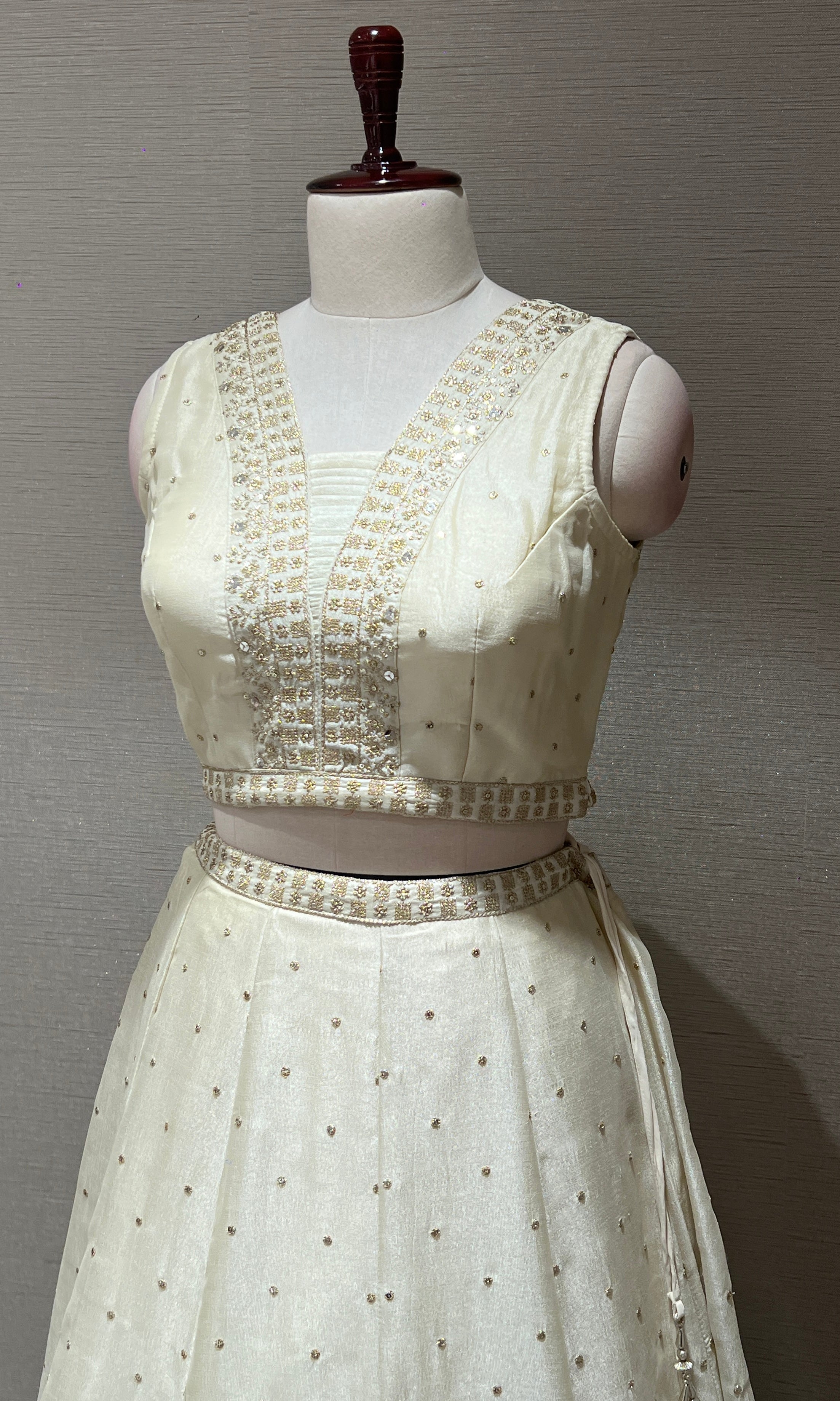 Cream Lehenga
