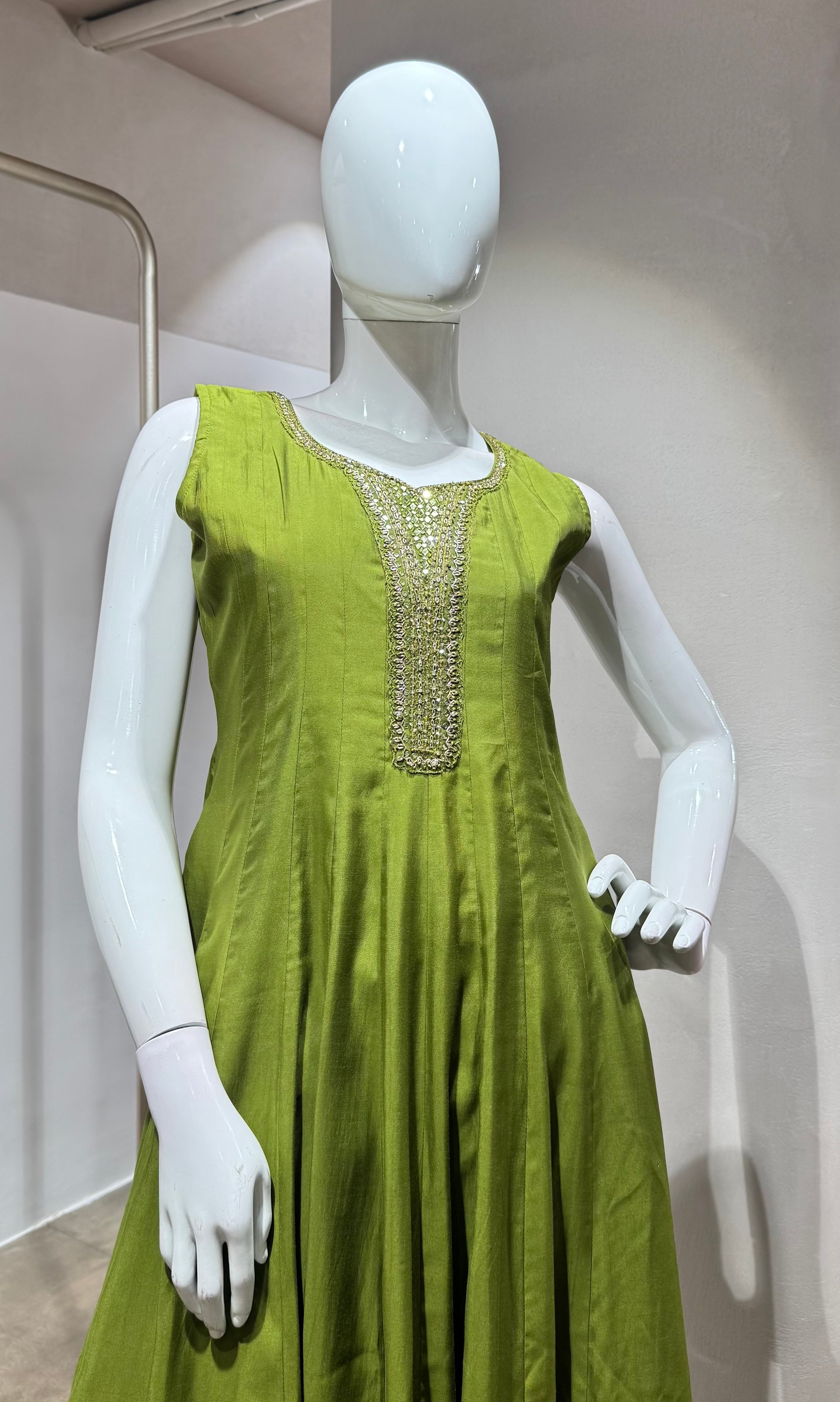 Green ethnic anarkali set