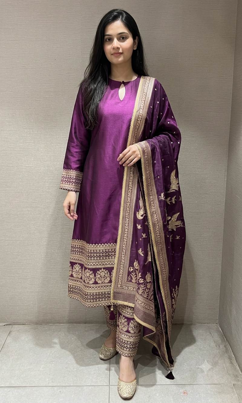 Wine sabyasachi inspired kurta set