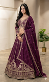 WINE GOLDEN ETHNIC LEHENGA