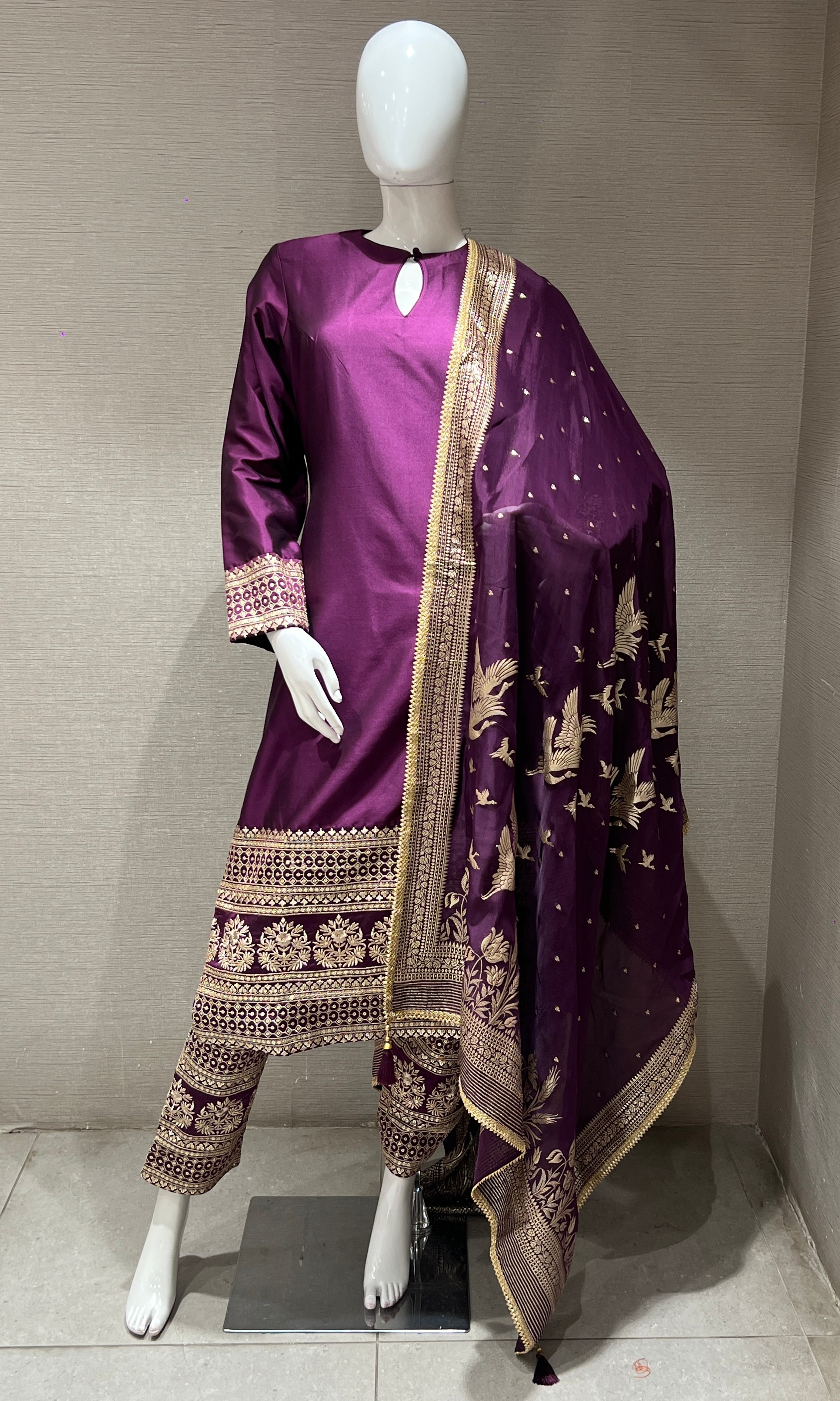 Wine kurta set