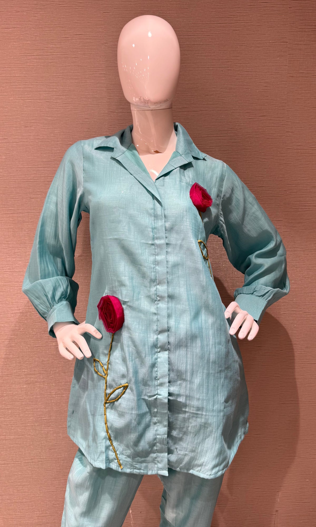 Blue Rose Floral cord set