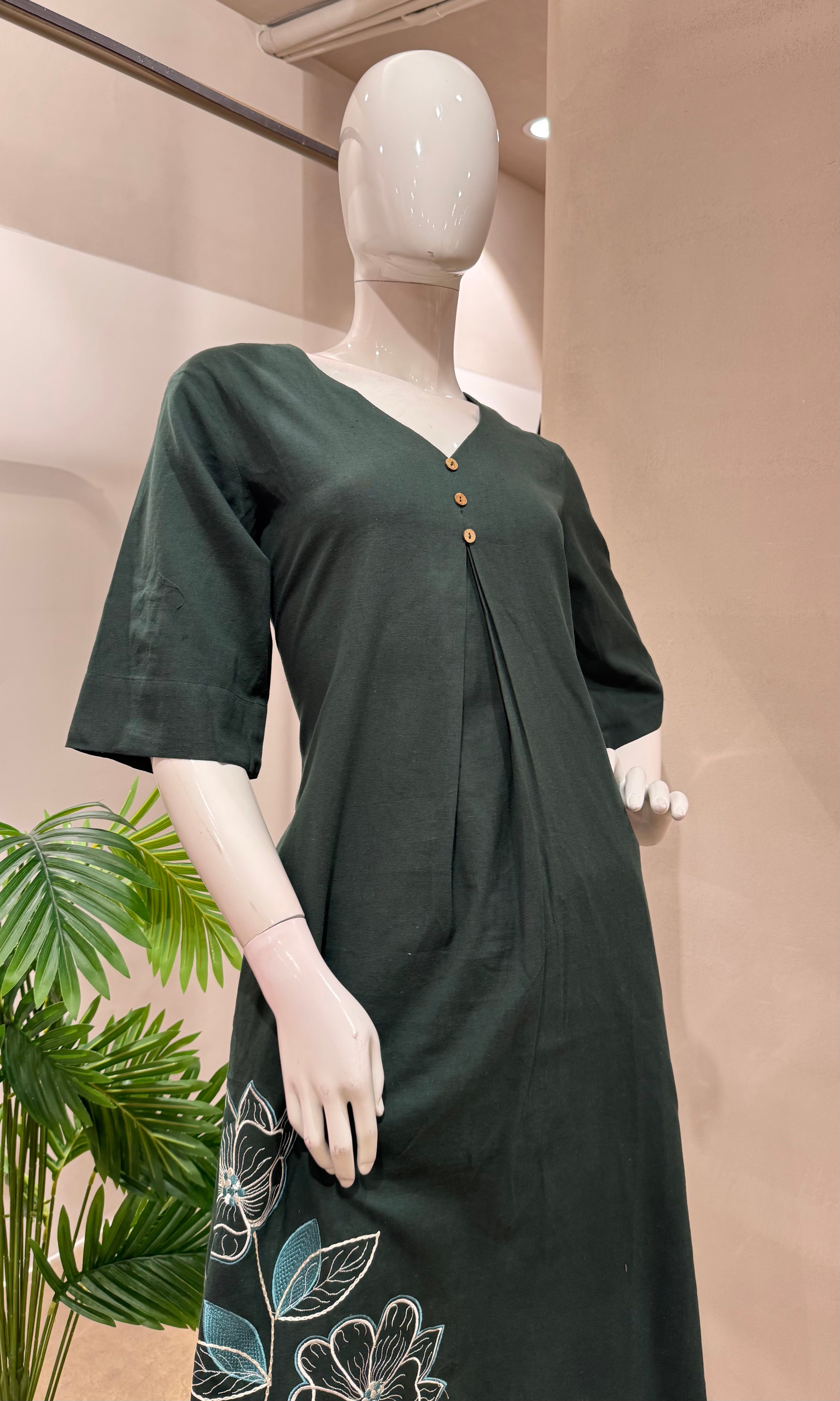 GREEN floral kurti top