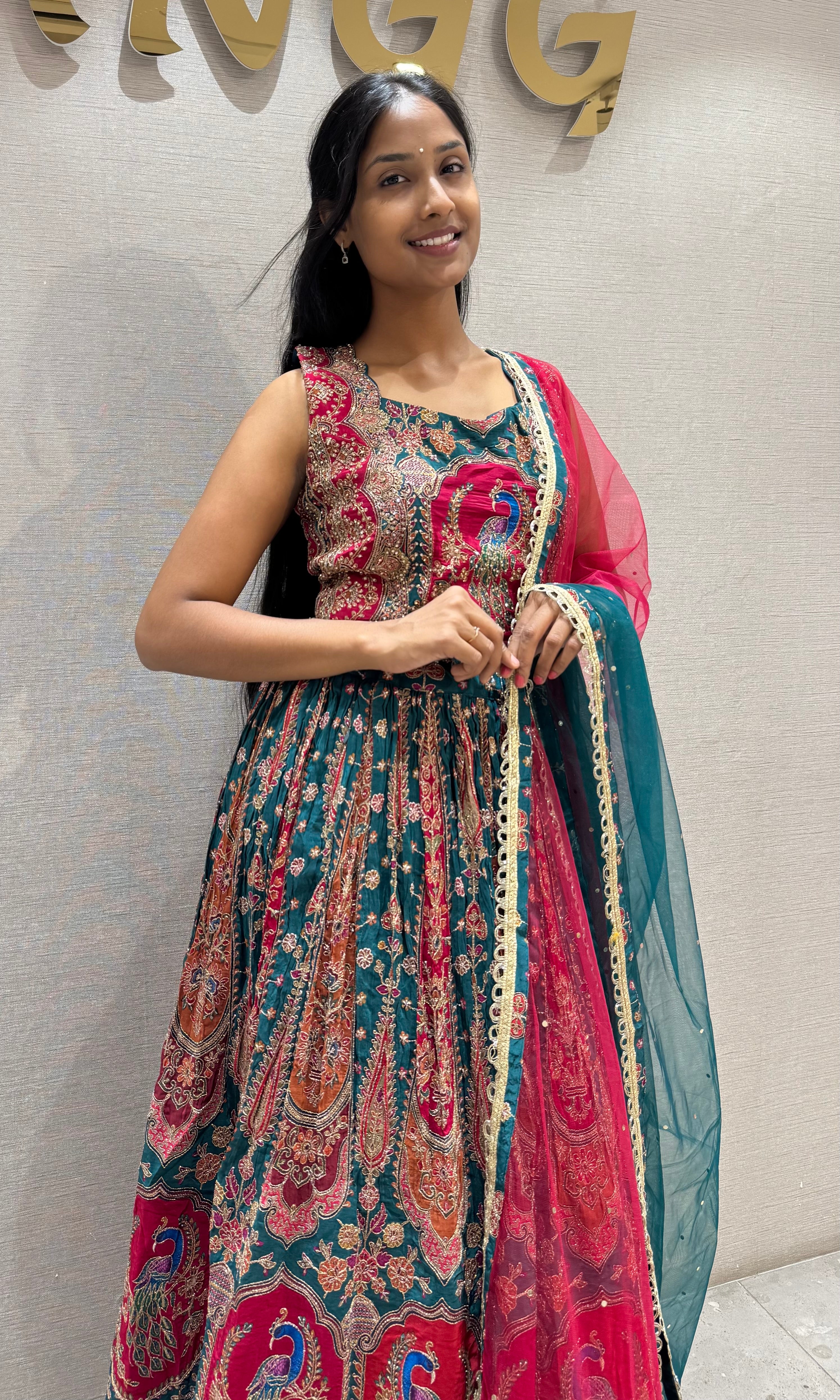Green Majestic Peacock Lehenga set
