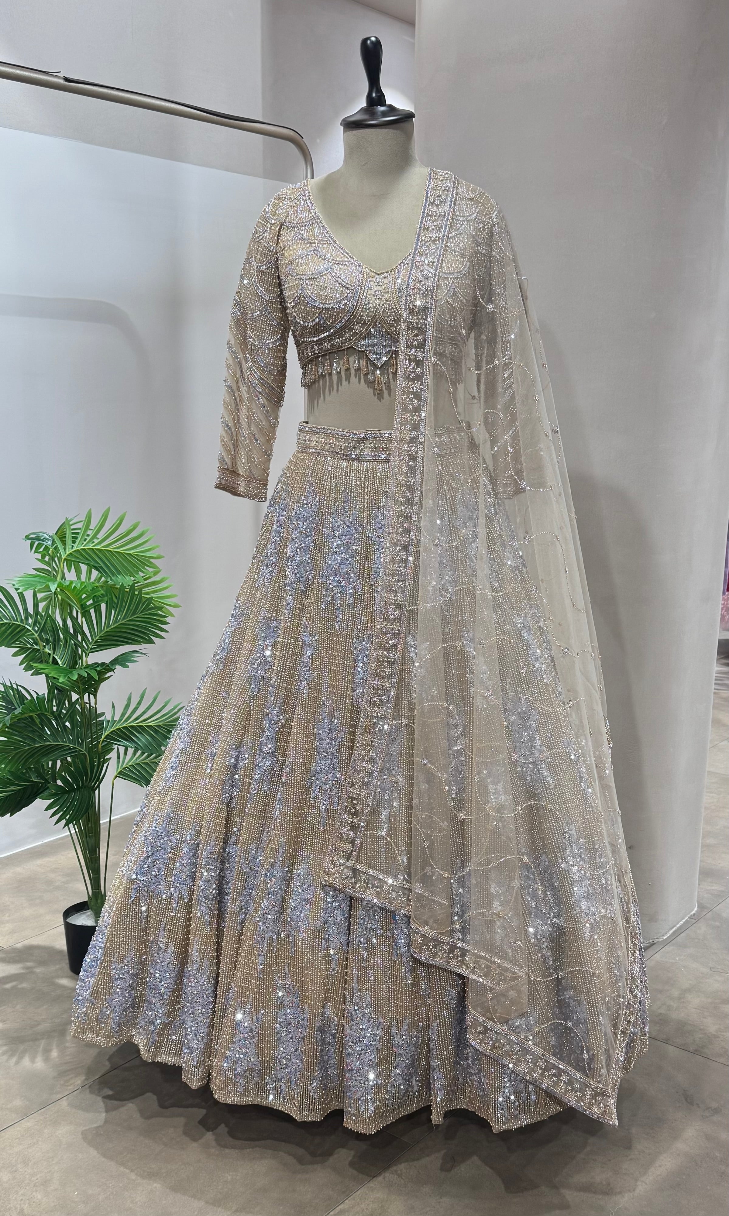 BLUE INTRICATE EMBROIDERED LEHENGA