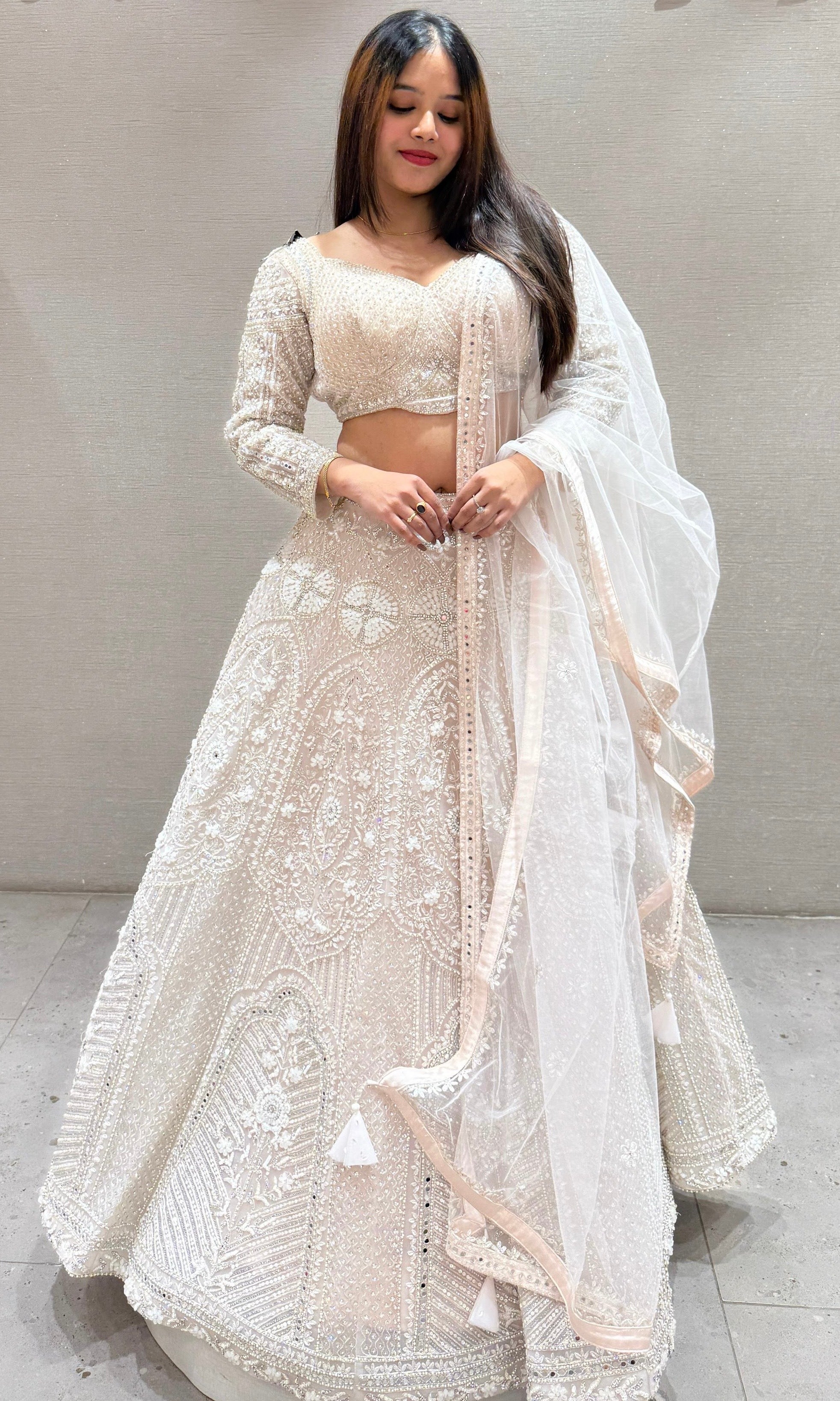 Baby pink embroidered lehenga