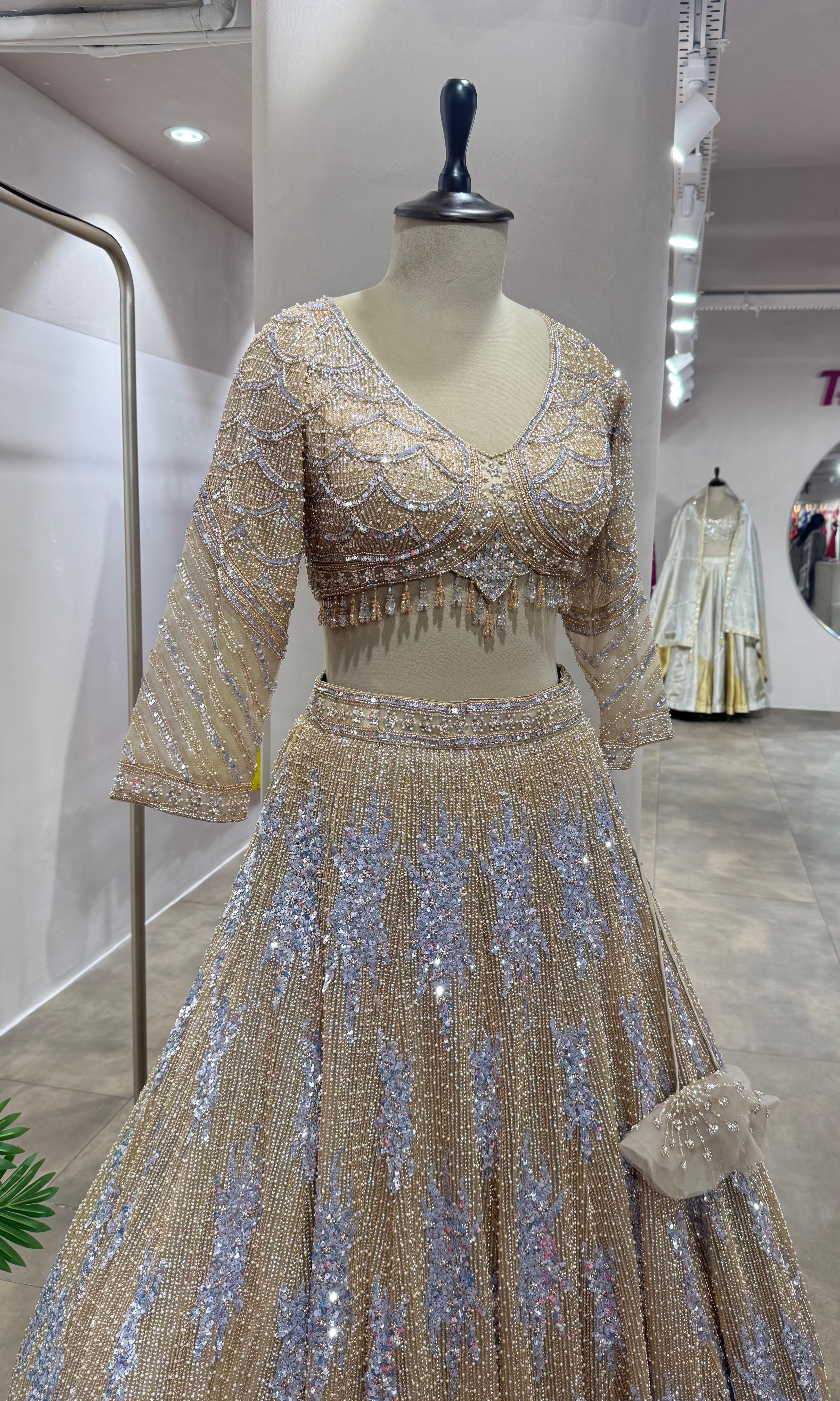 BLUE INTRICATE EMBROIDERED LEHENGA