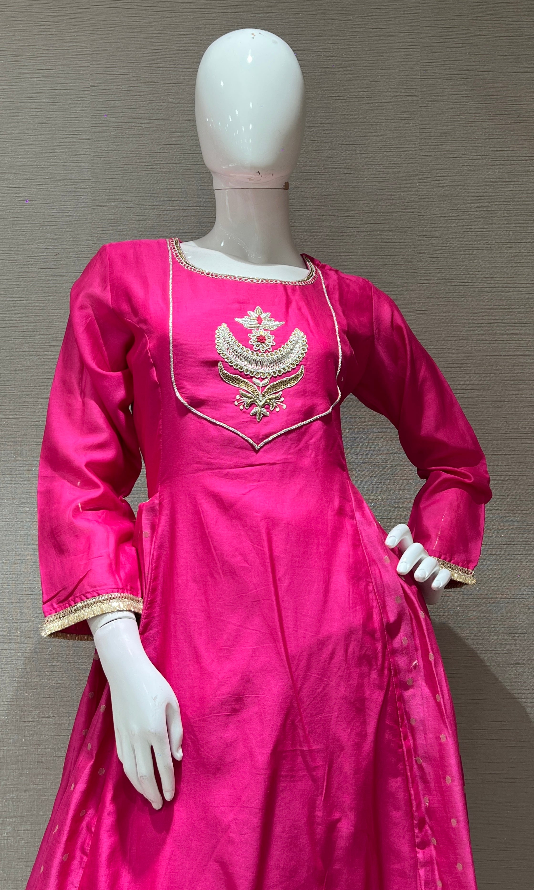 LOTUS PINK EMBROIDERED ANARKALI SET