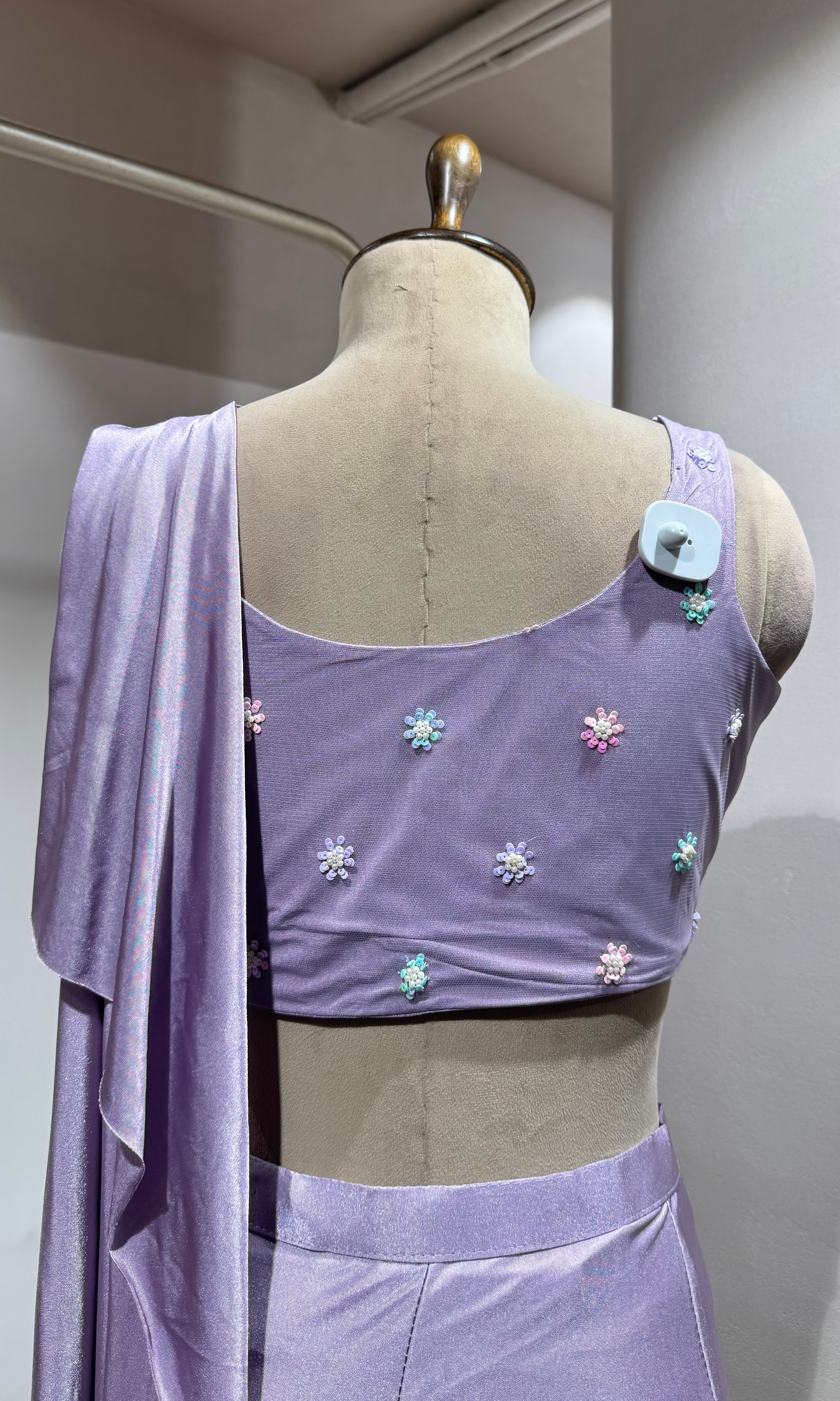 LAVENDER DRAPE SAREE WITH BLOUSE