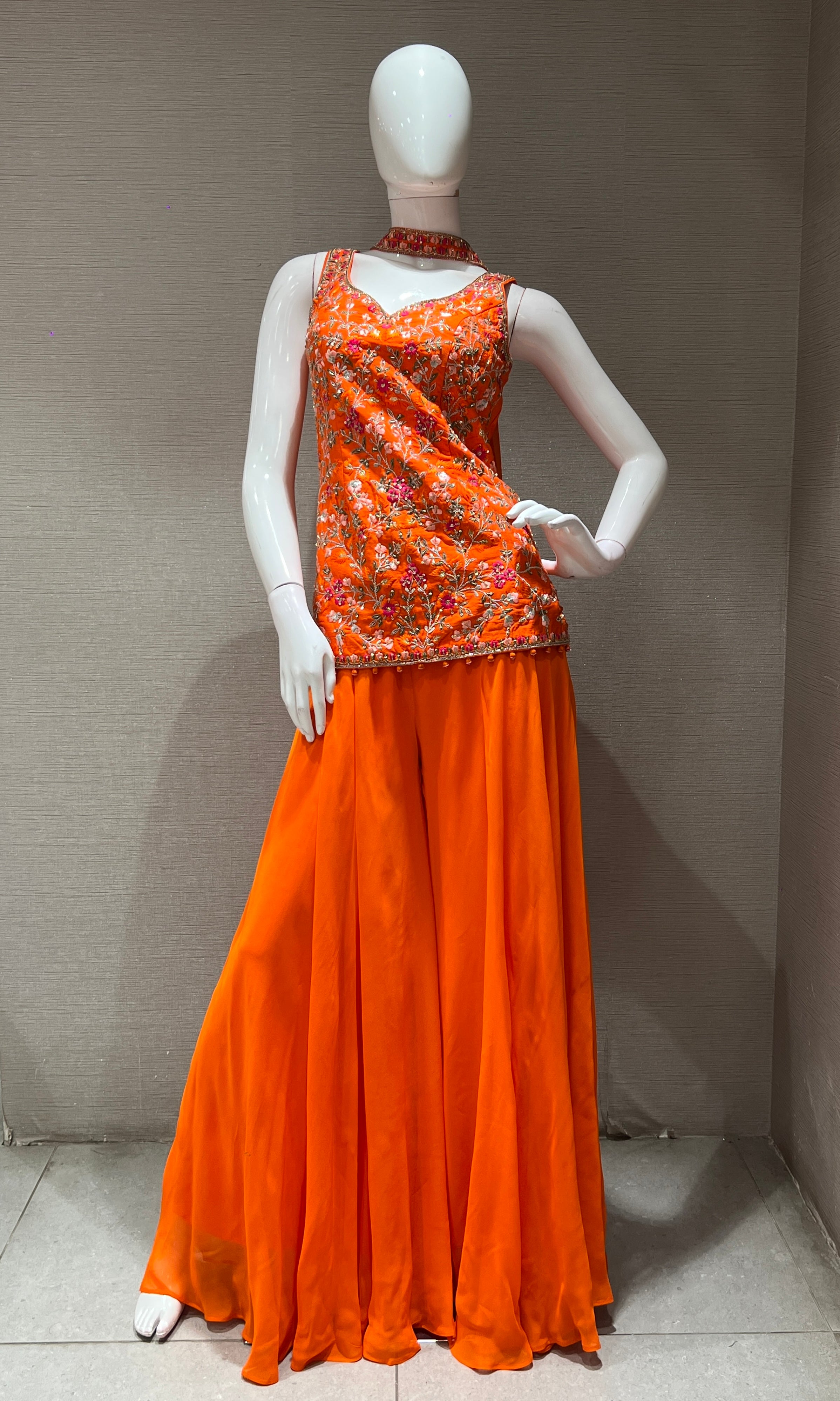 Orange FLORAL palazzo SET