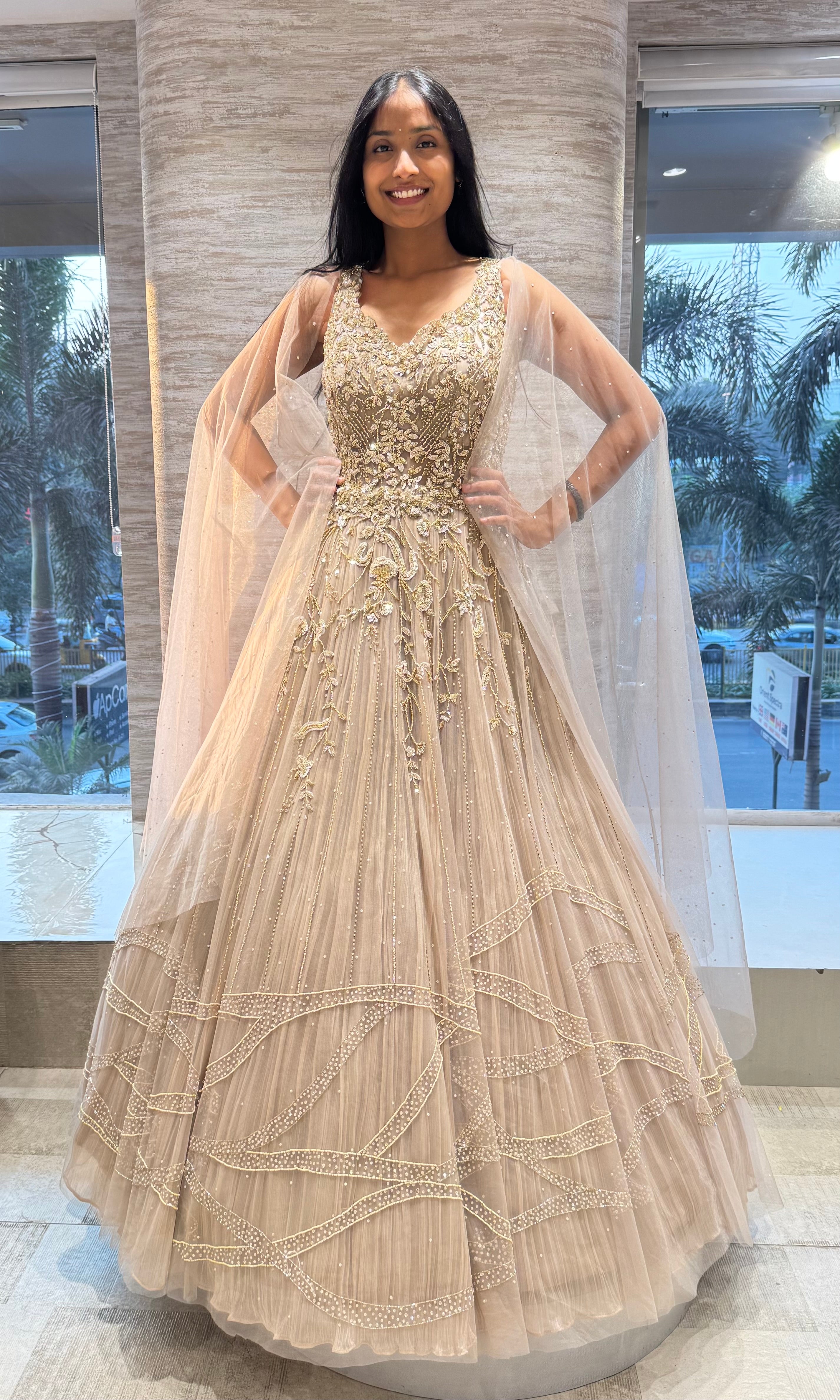 Moee GOLD EMBROIDERED GOWN