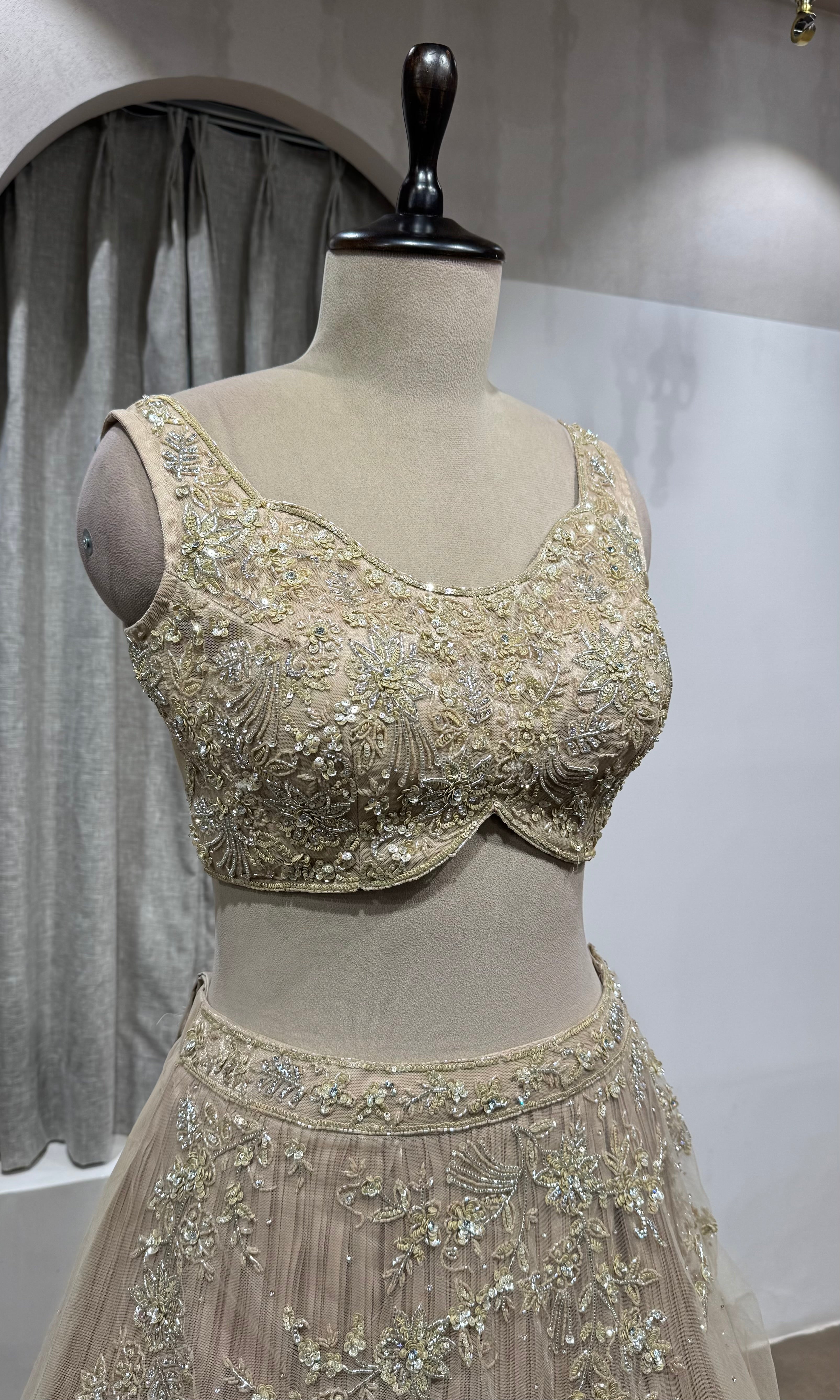GOLD pleated Embroidered lehenga choli