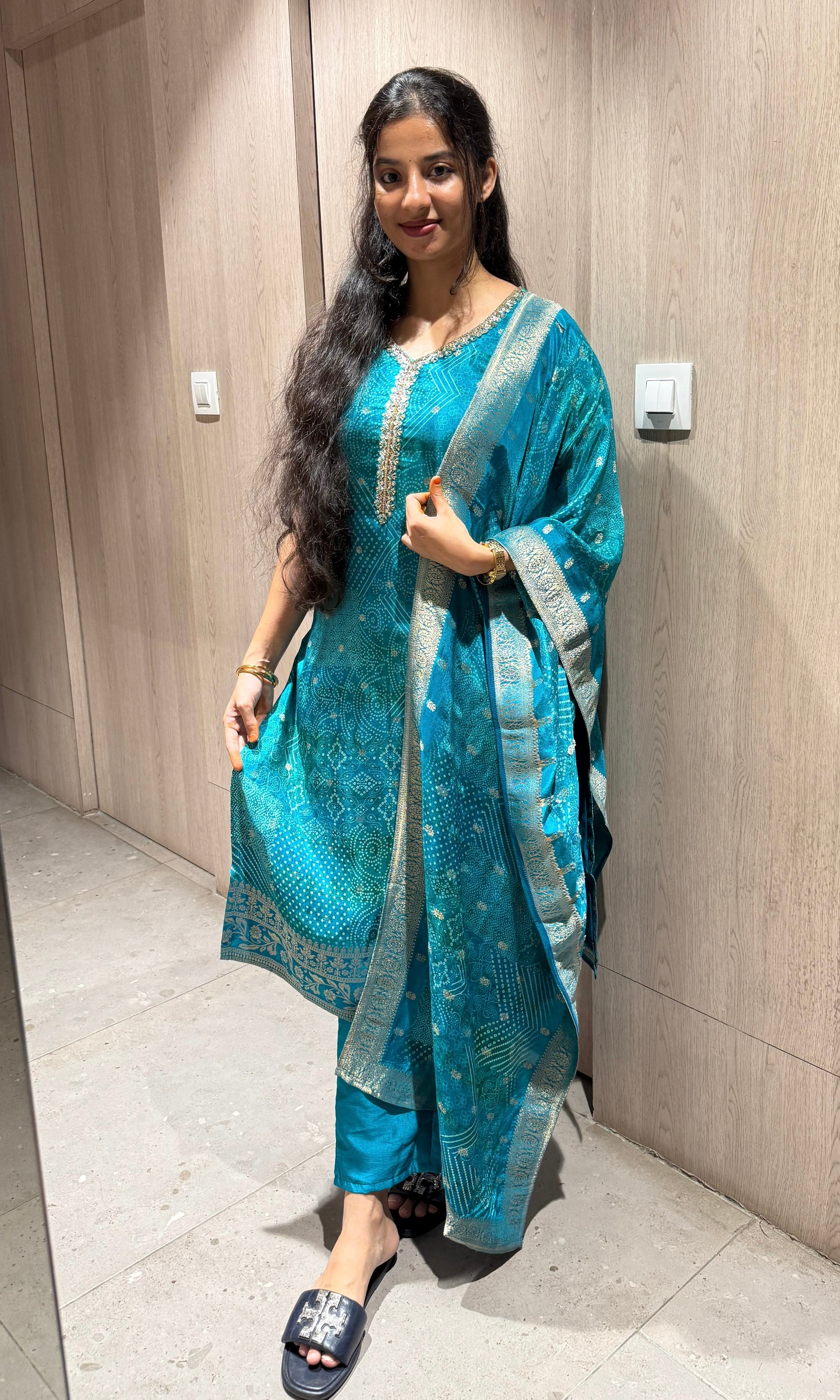 Teal Blue Kurta set