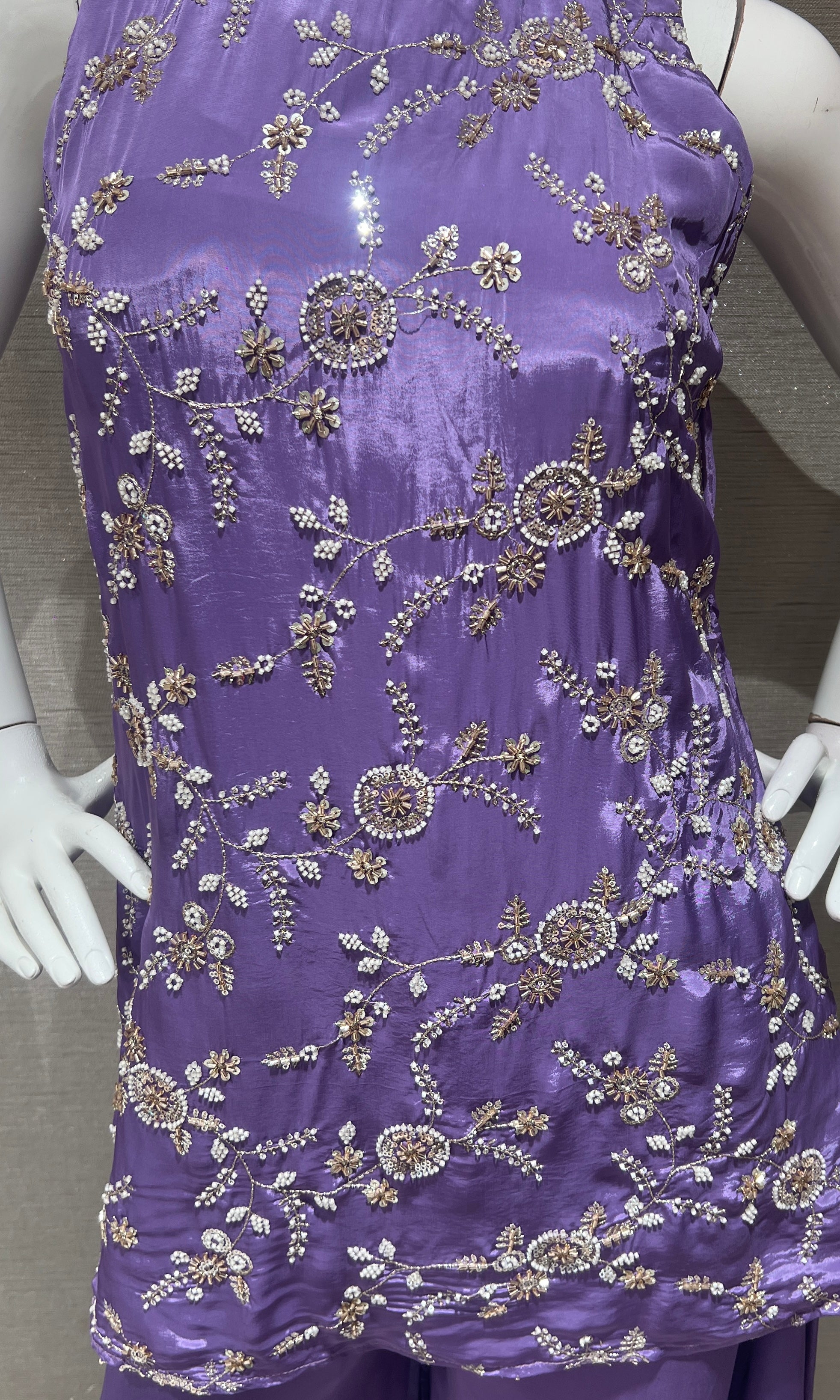 Purple Floral Embroidered Ethnic Sharara set