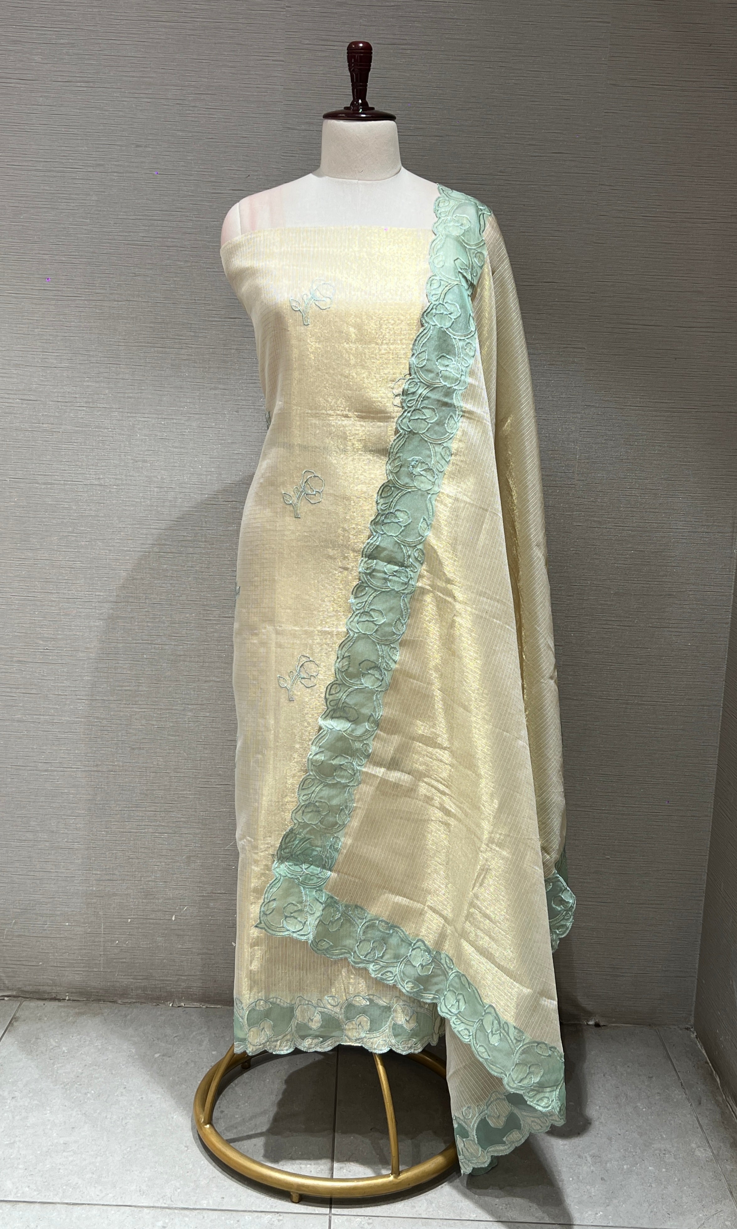 Light blue dress material