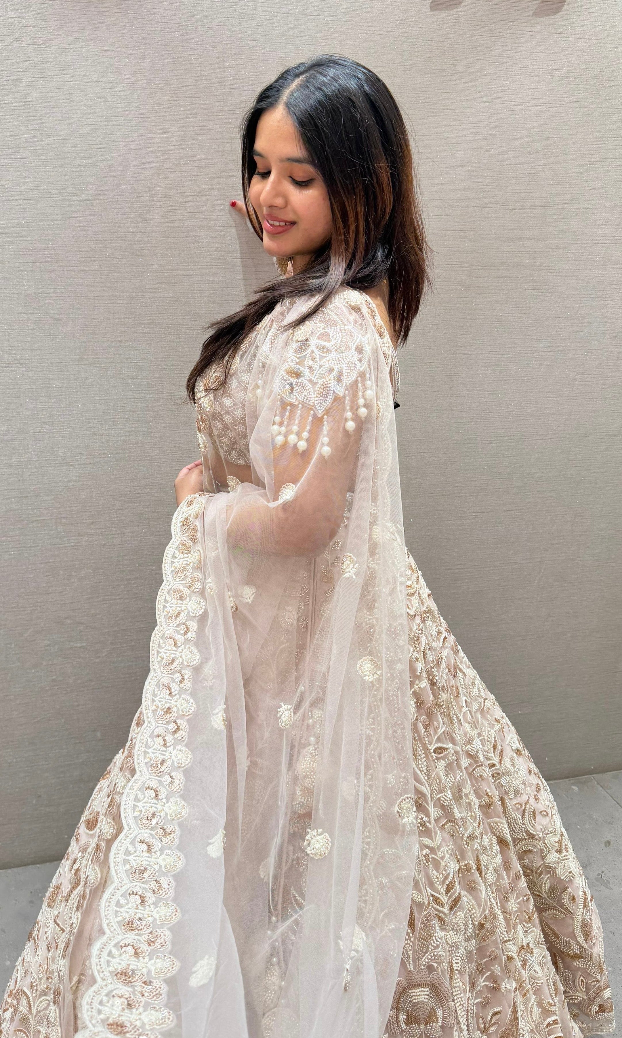 Baby pink GOLDEN EMBROIDERED Lehenga