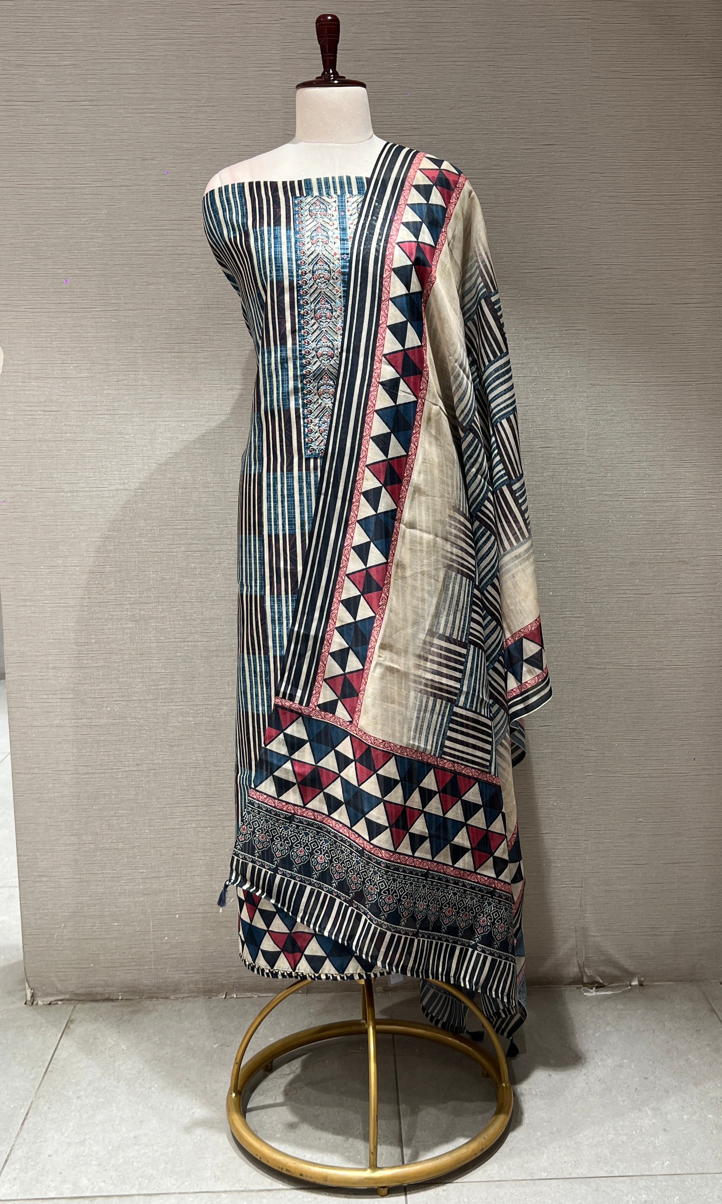 Blue dress material