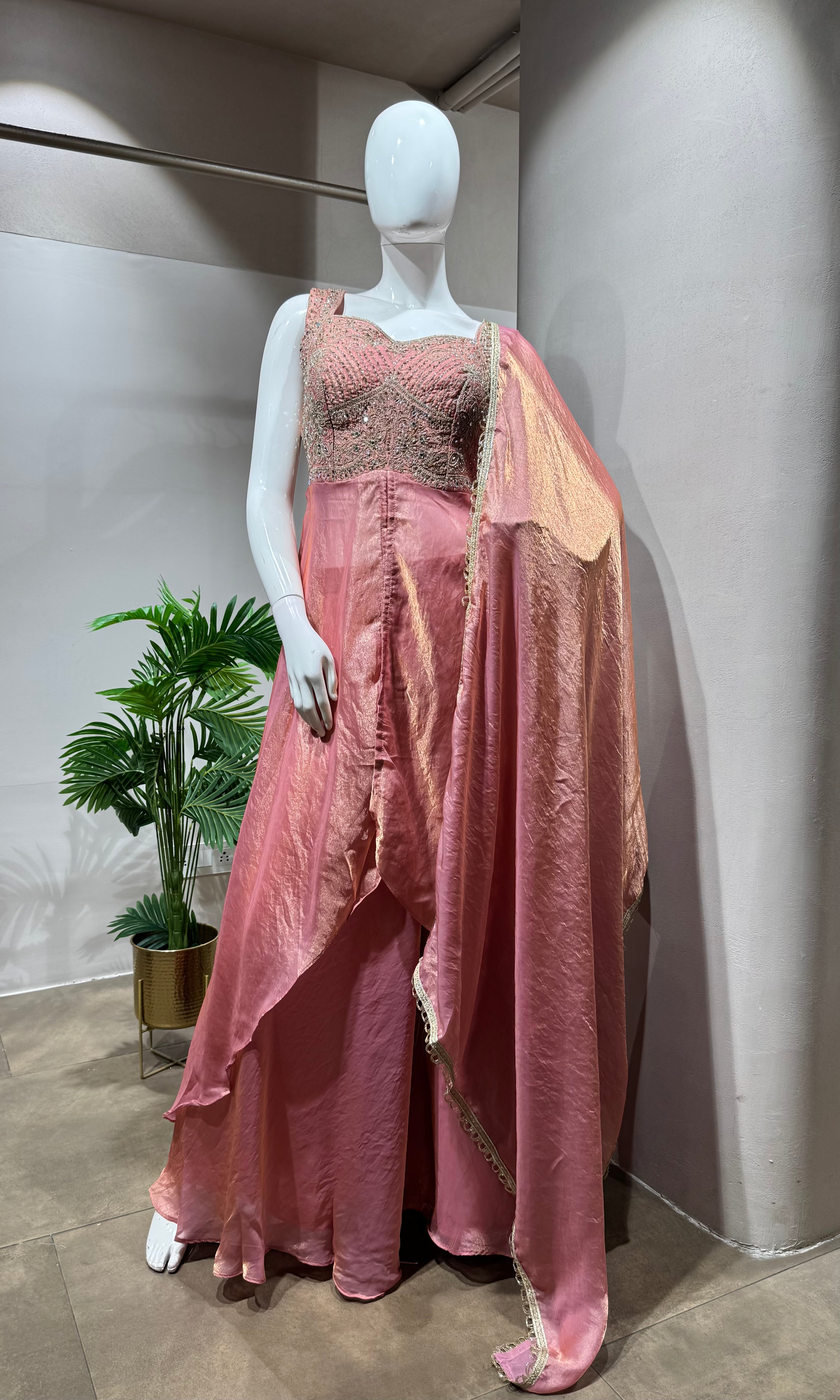 Pink Sequin PALAZZO SET with Dupatta