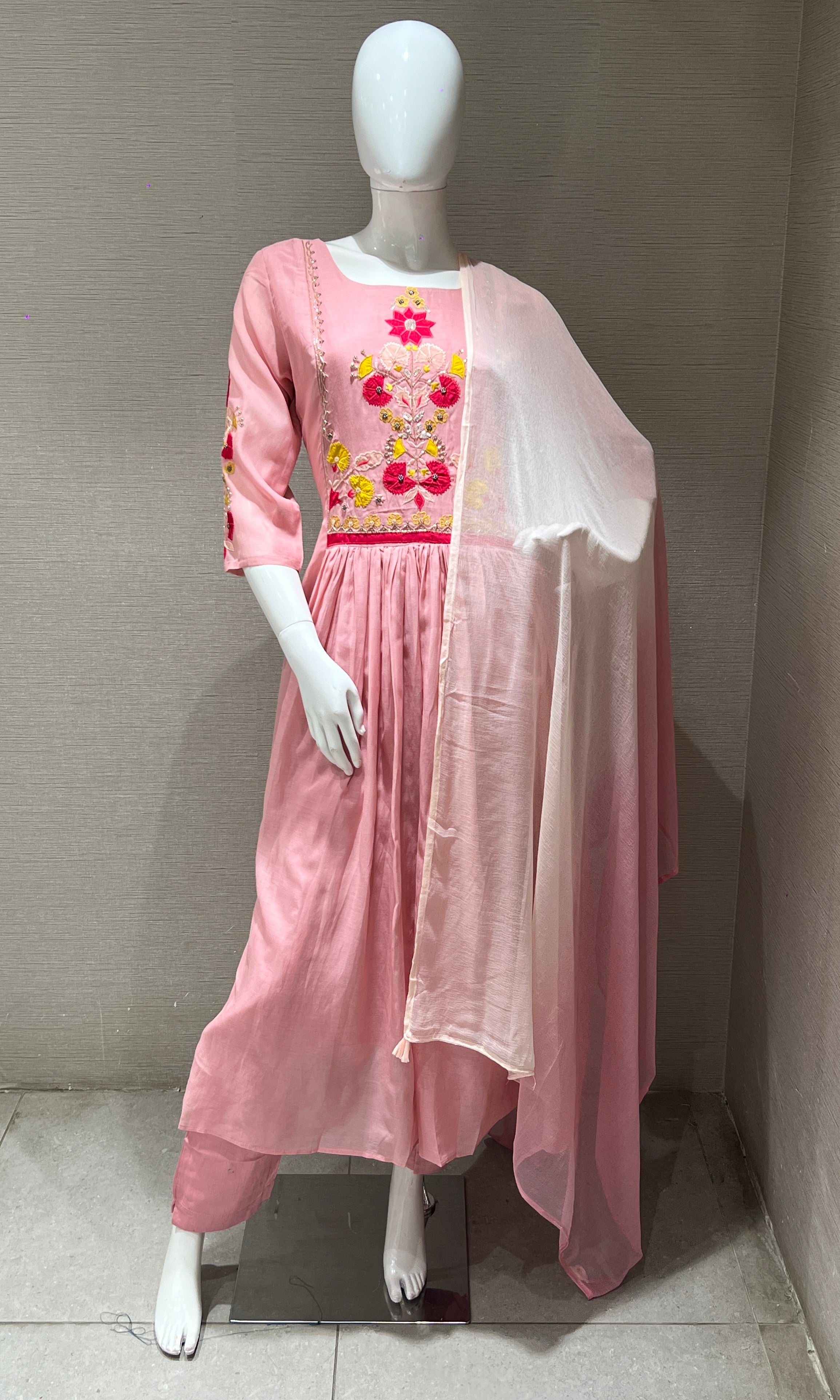 Baby pink kurta set