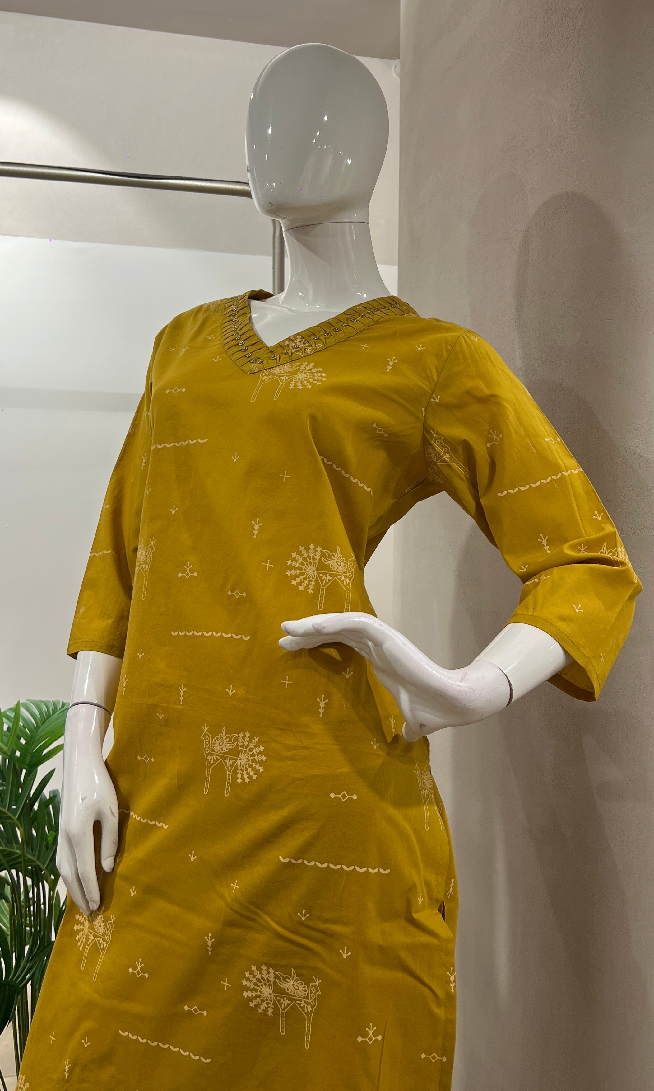 YELLOW ETHNIC KURTA SET
