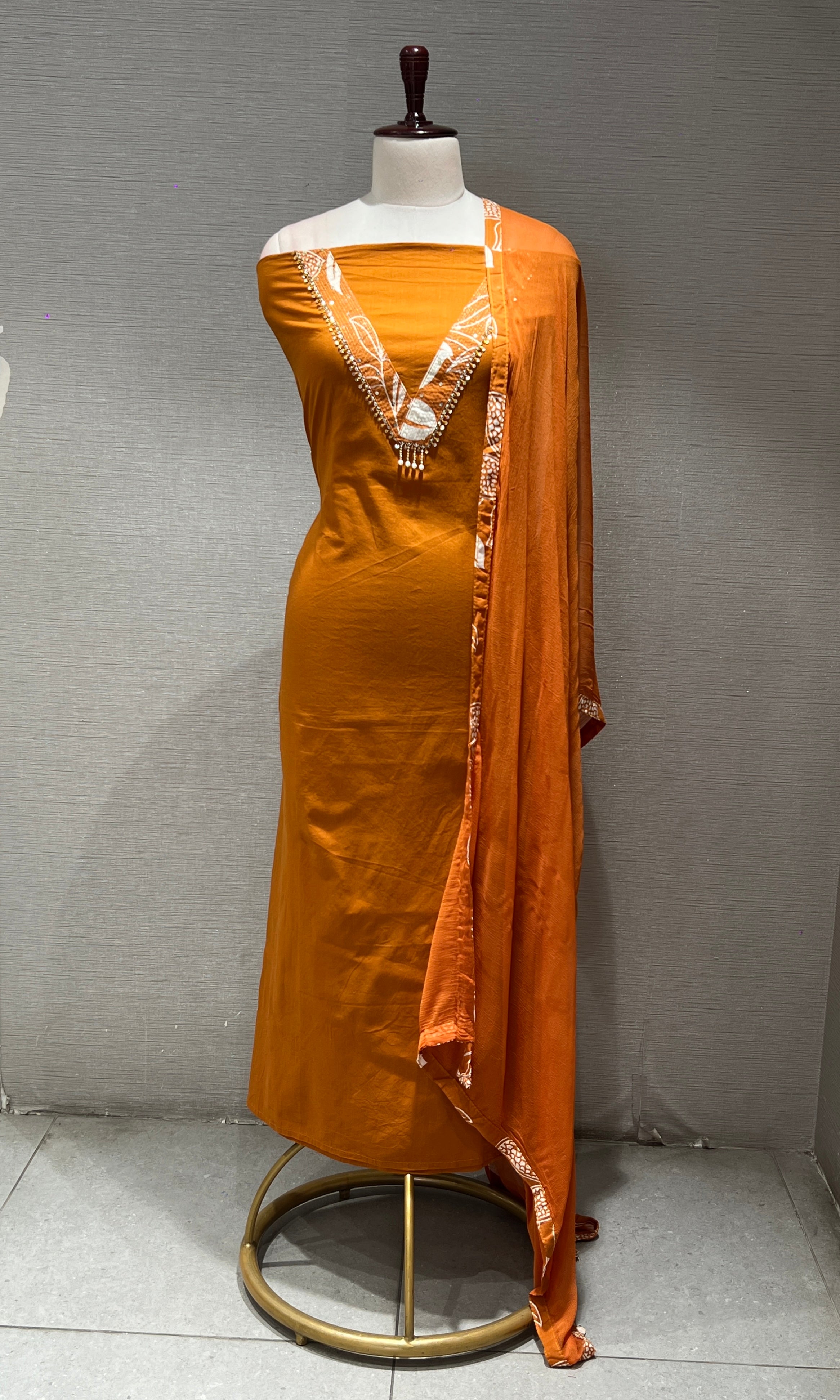 ORANGE dress material