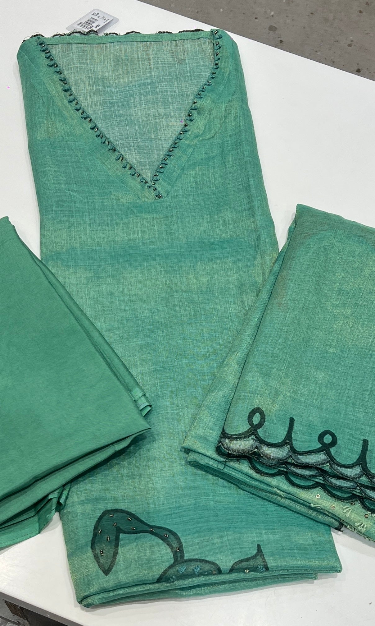 Green dress material