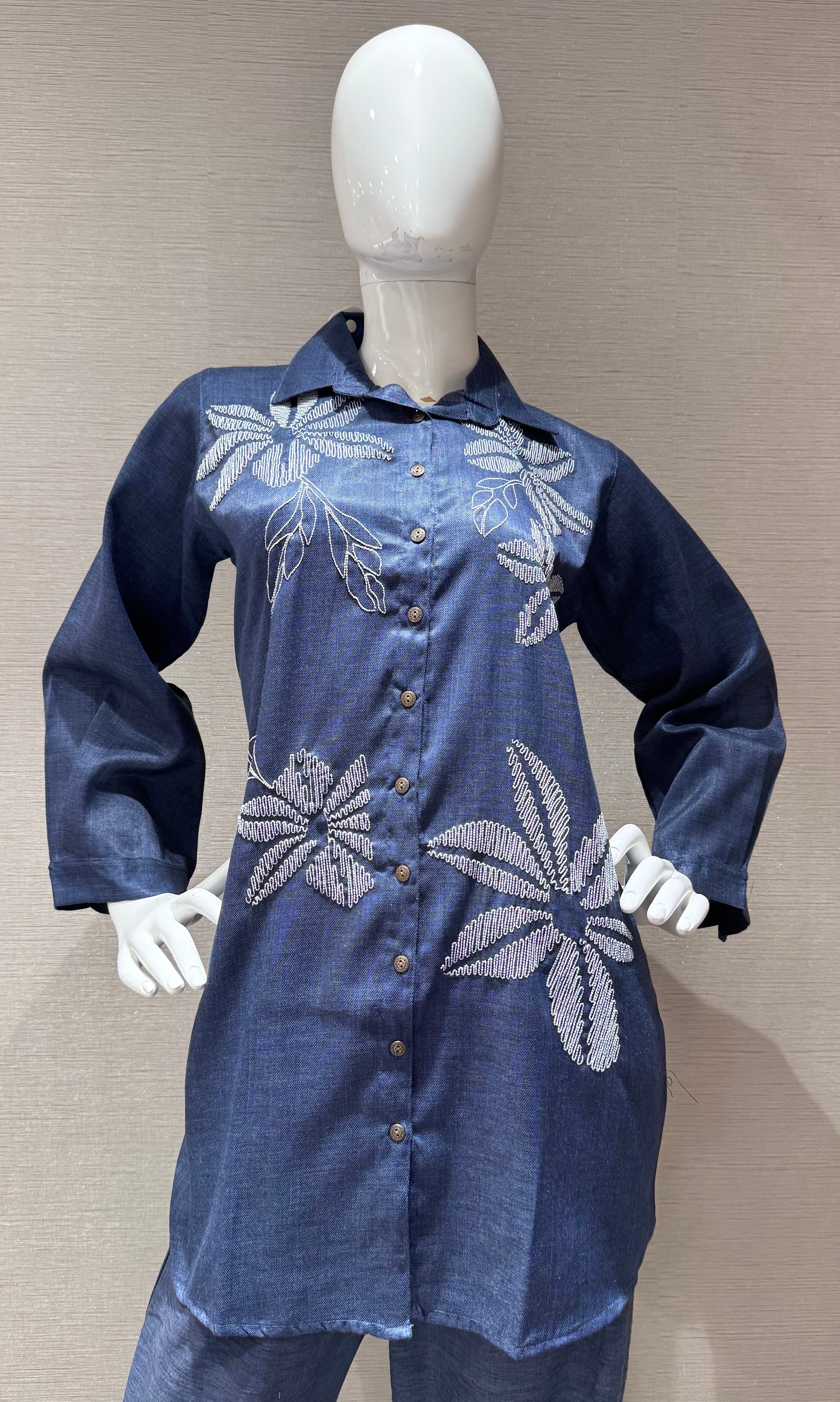 Blue Floral Cord set