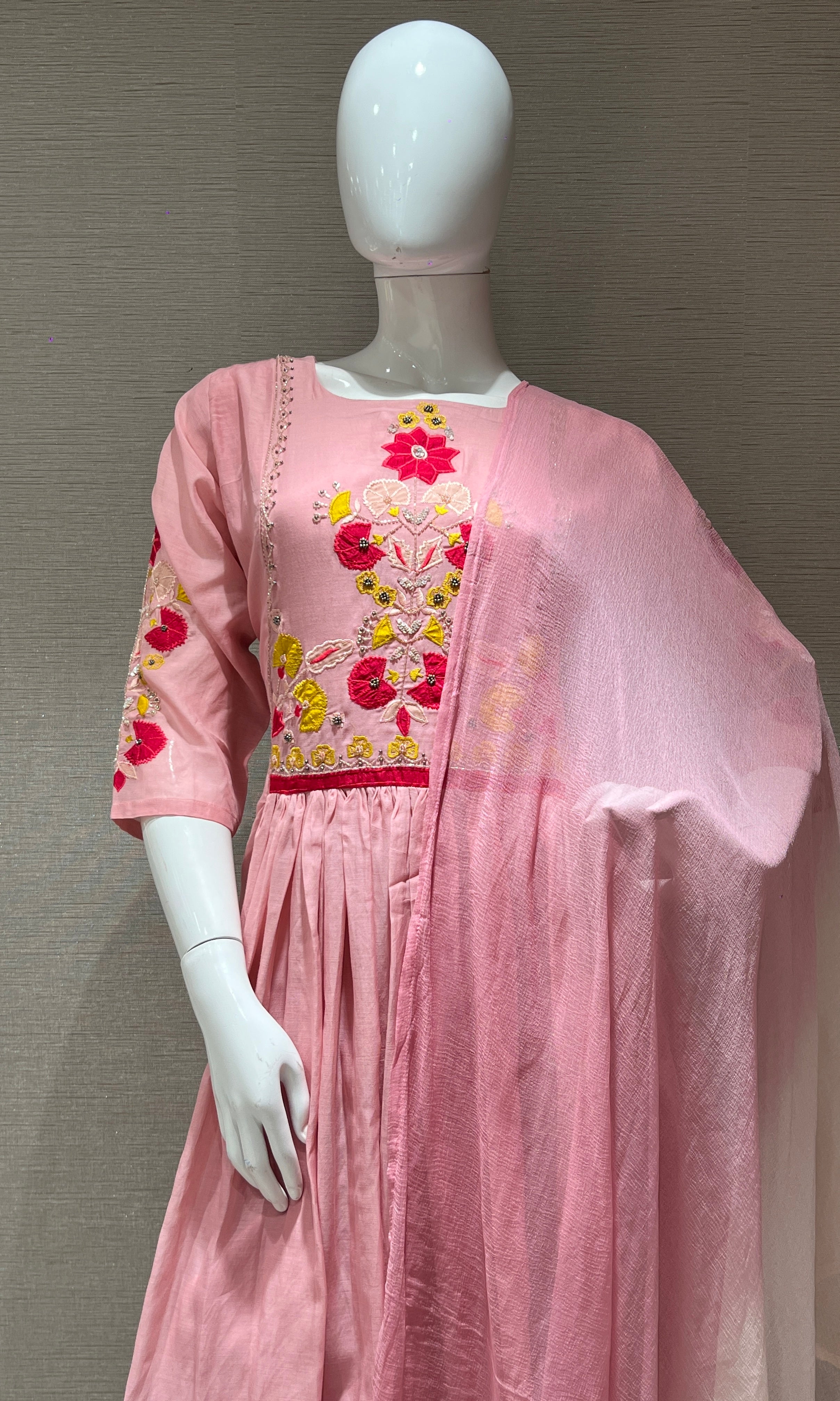 Baby pink kurta set