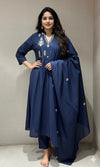 blue Chanderi kurta set