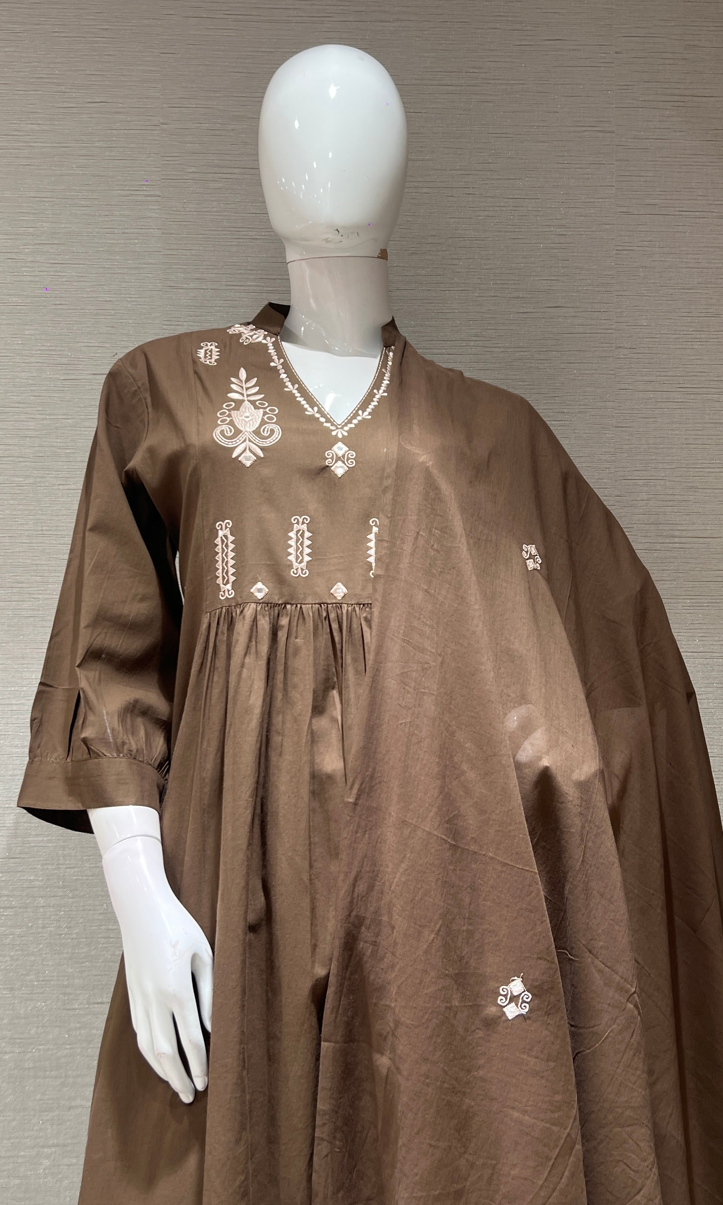 Light brown CHANDERI kurta set